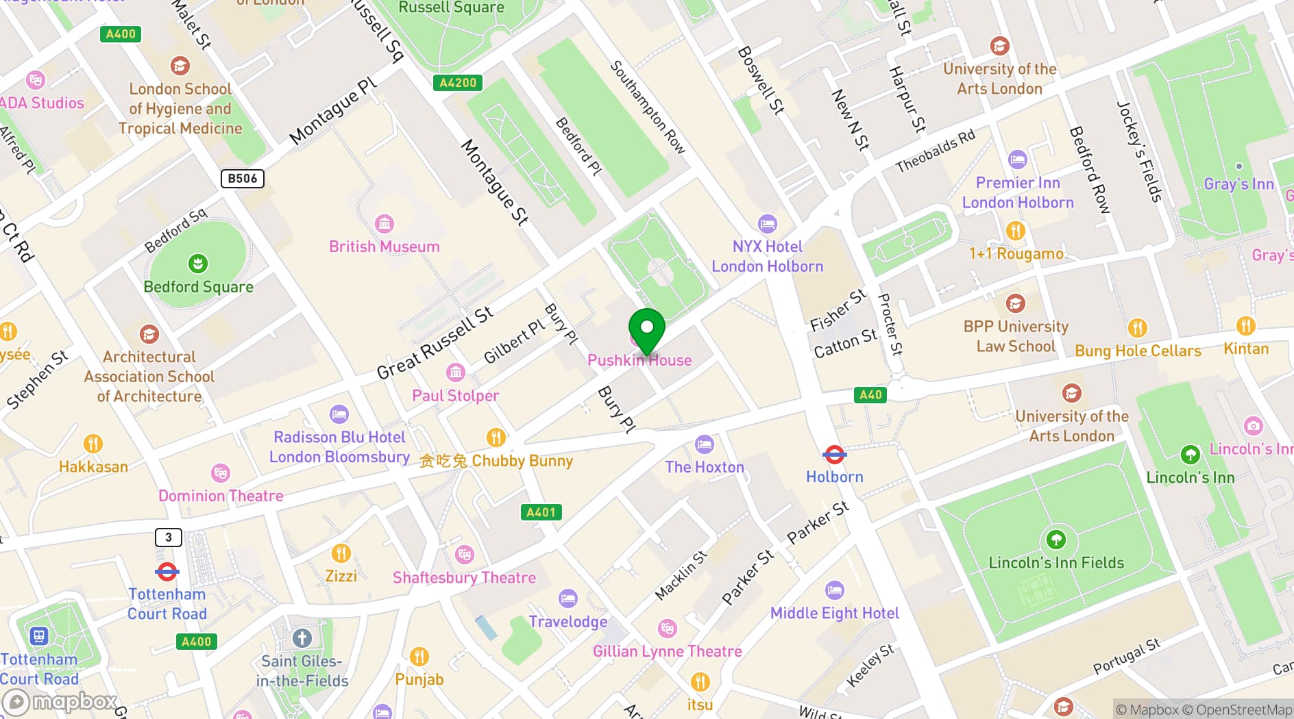 Map showing Swedenborg Hall