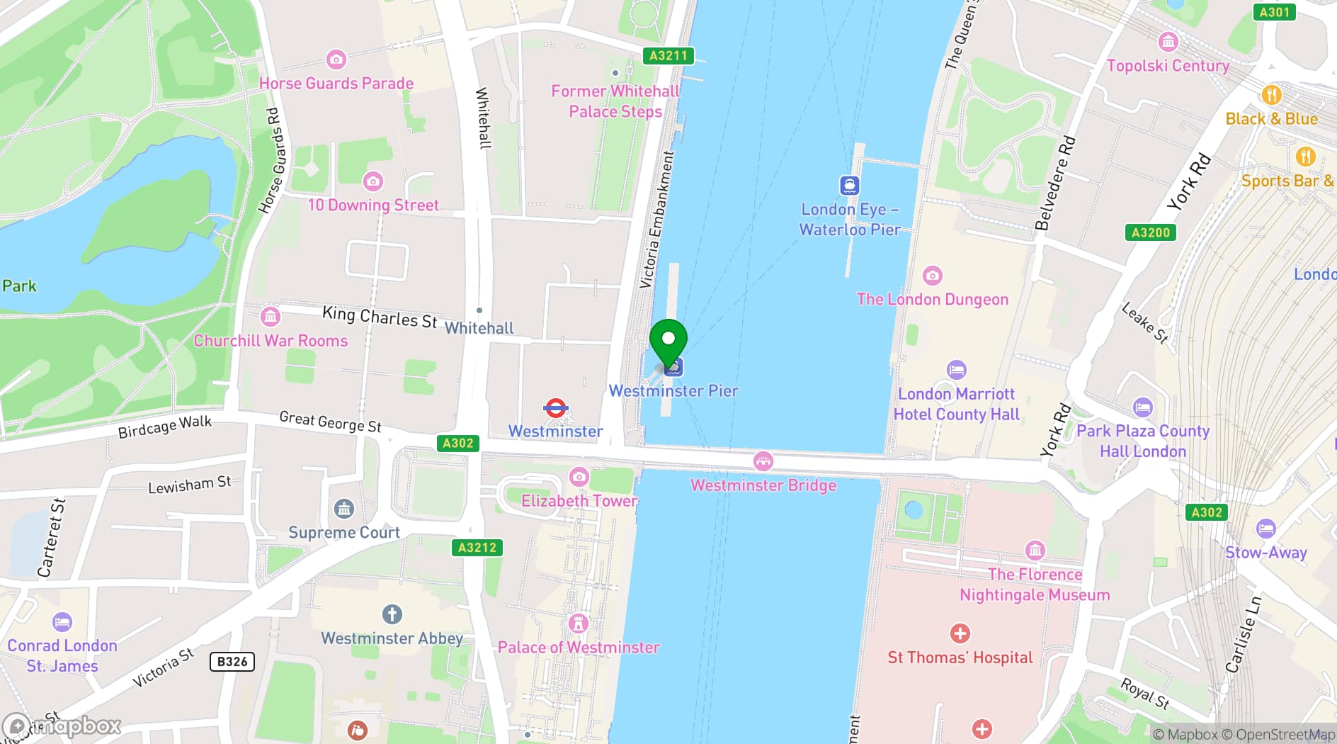 Map showing City Cruises