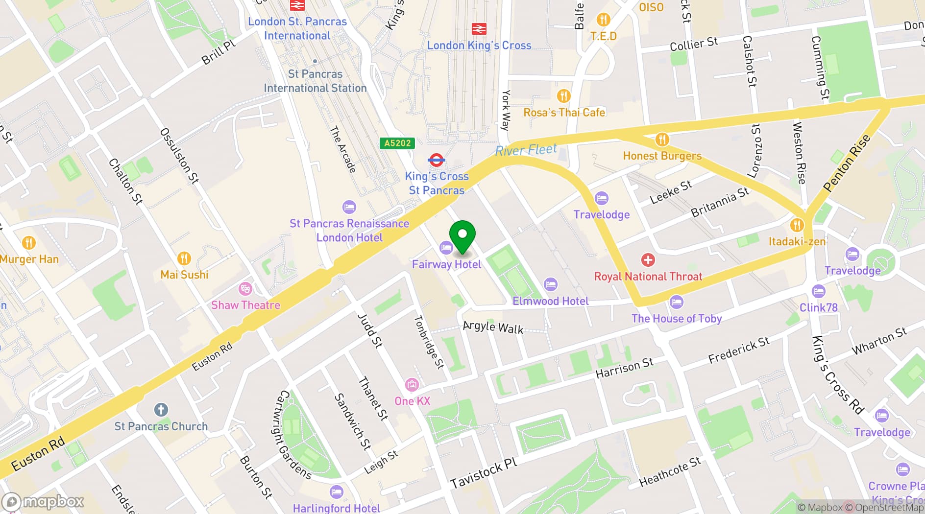 Map showing St Pancras Meeting Rooms