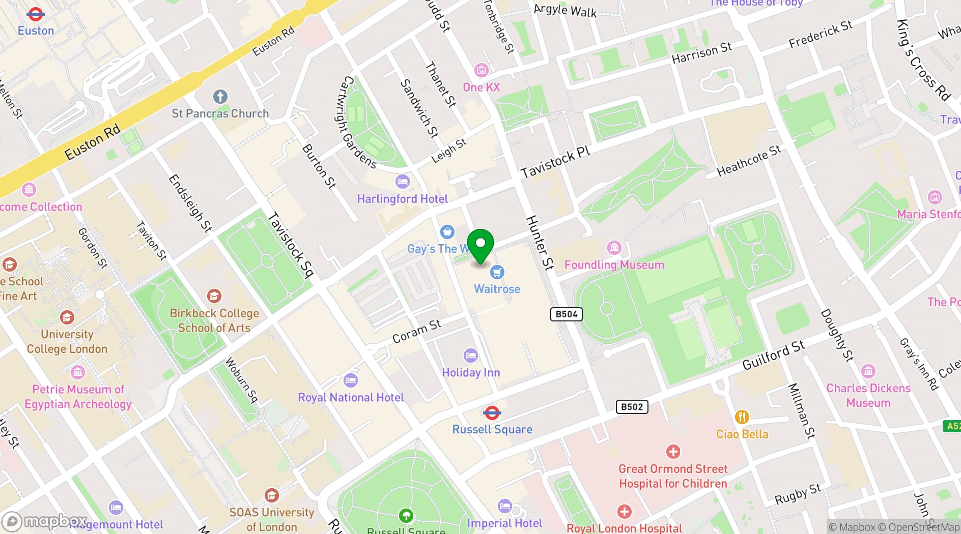 Map showing Brunswick Art Gallery