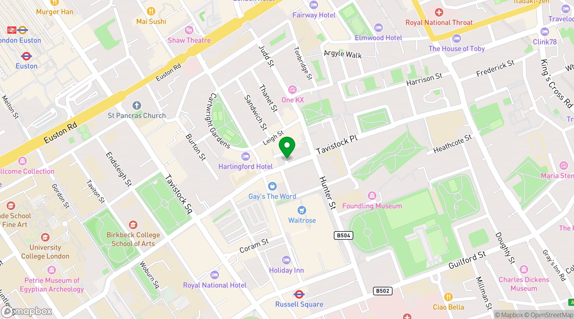 Map showing Shuffleboard Bar London