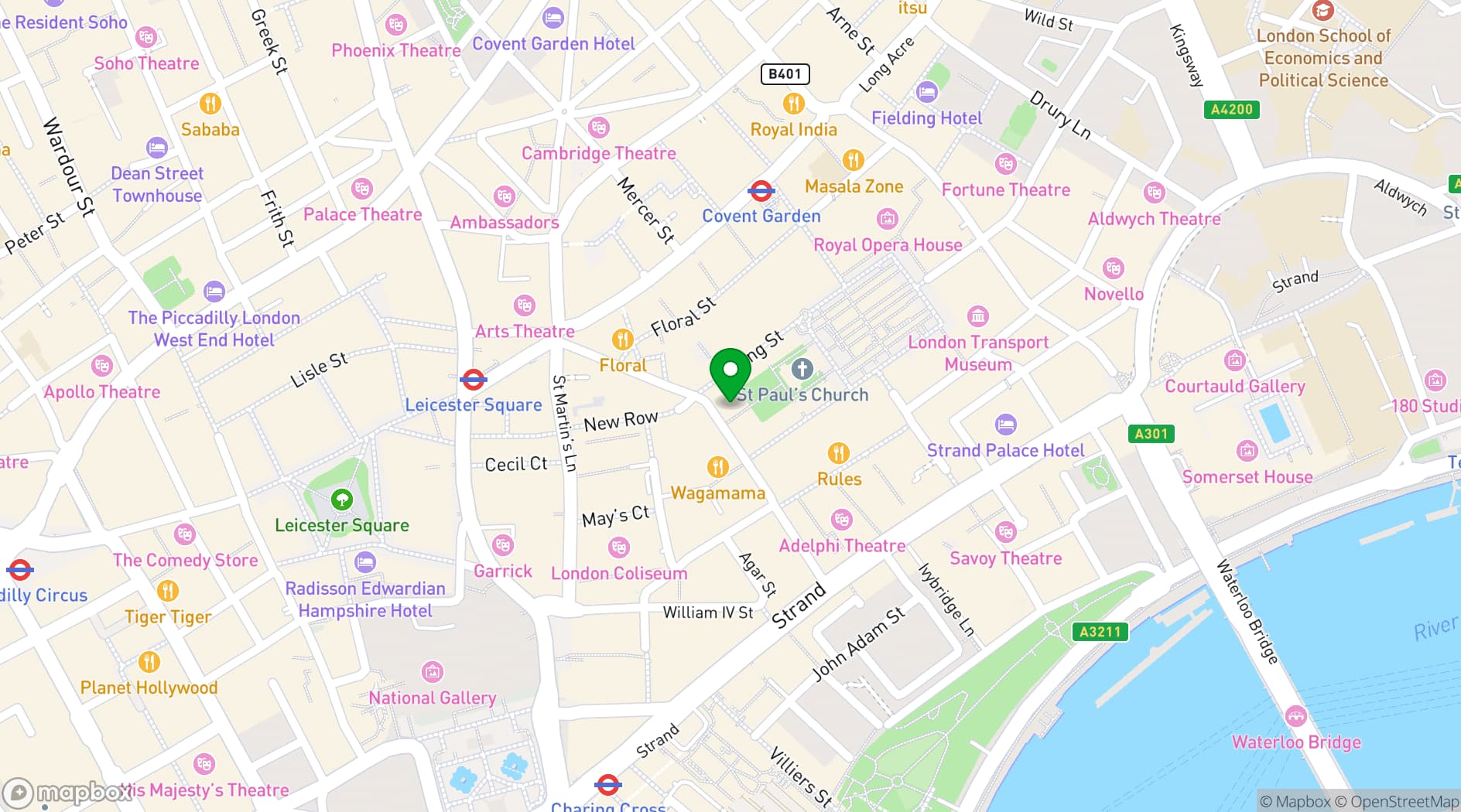 Map showing Crust Bros Covent Garden