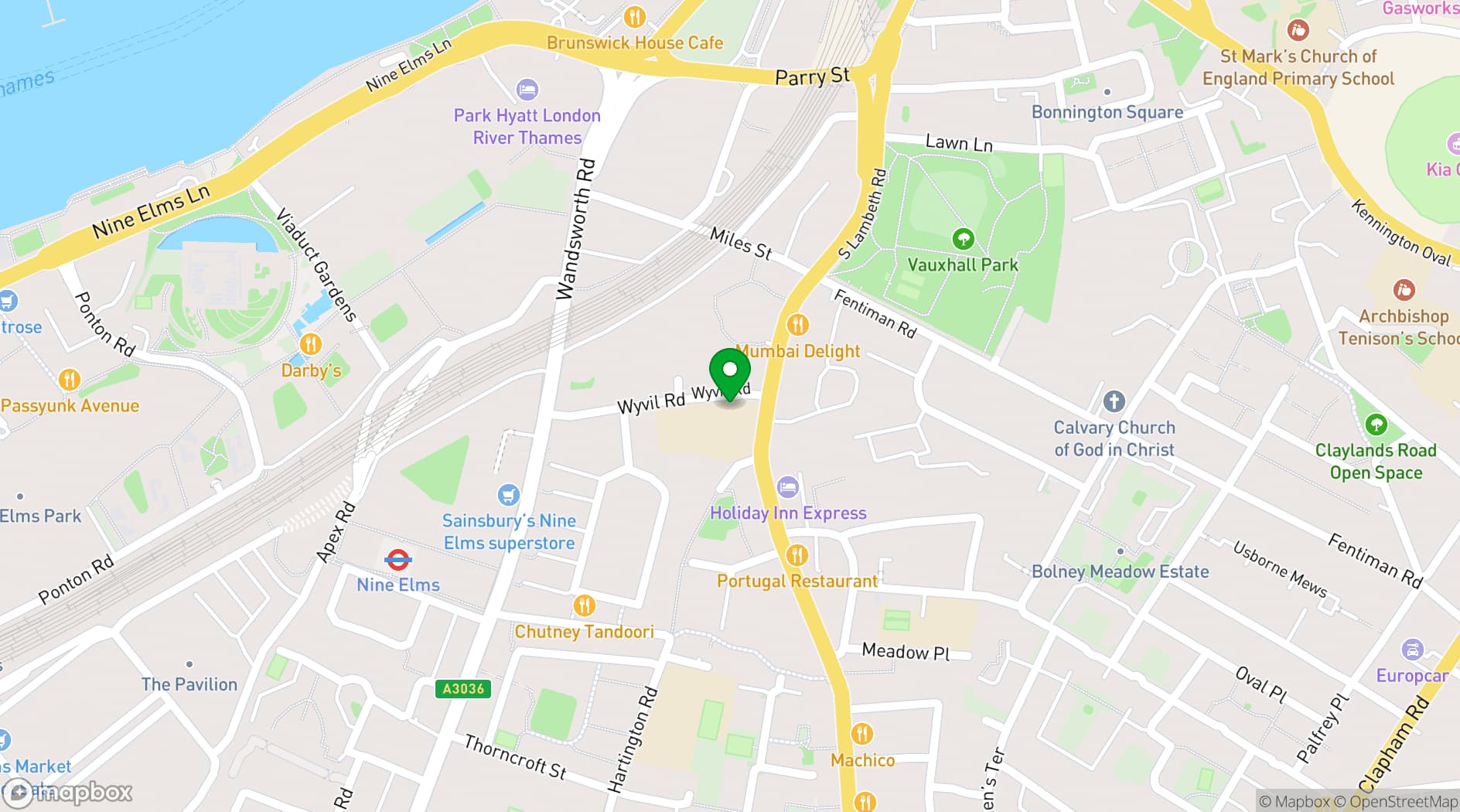 Map showing The Boury Academy Studios