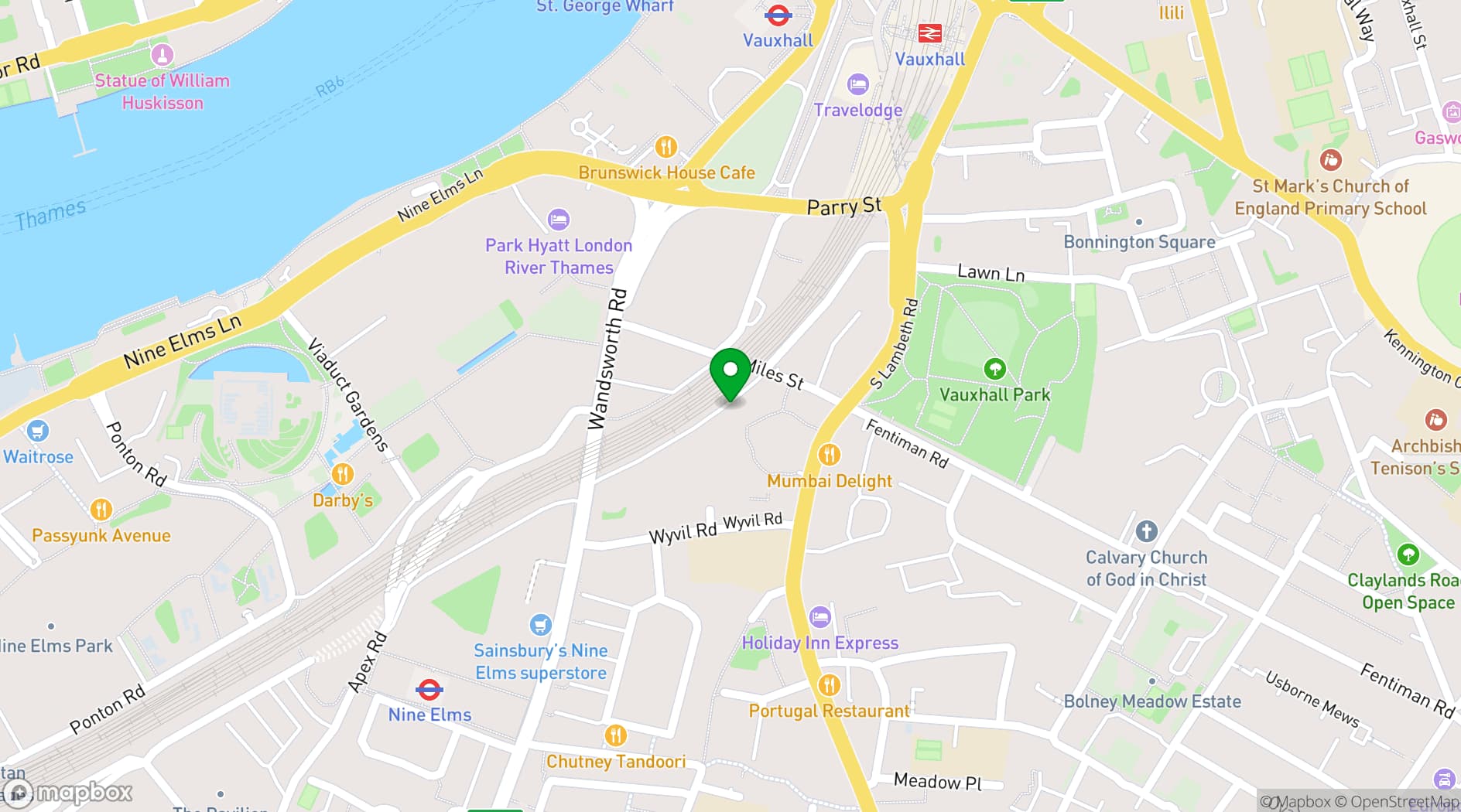 Map showing SENSAS London