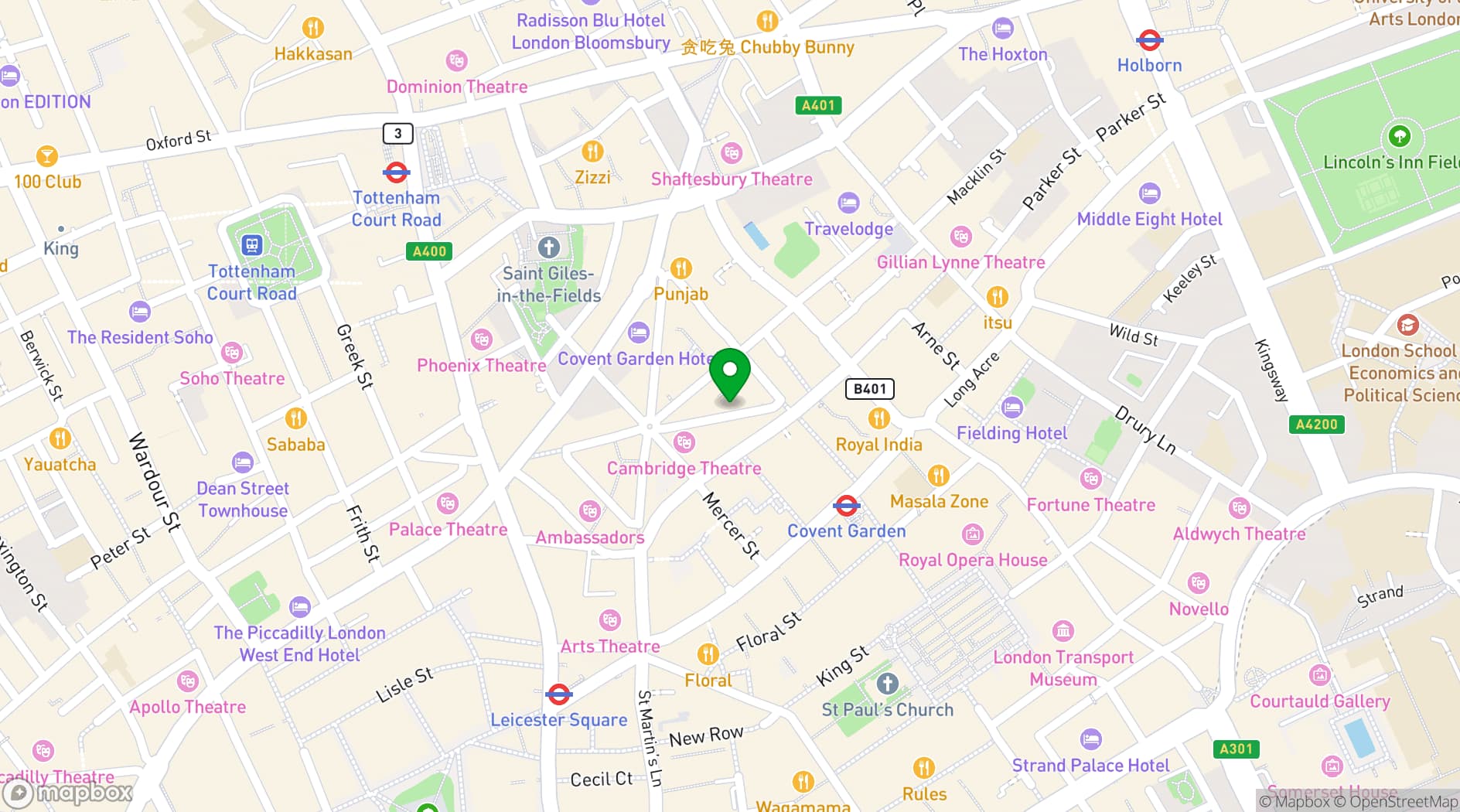 Map showing Donmar Warehouse