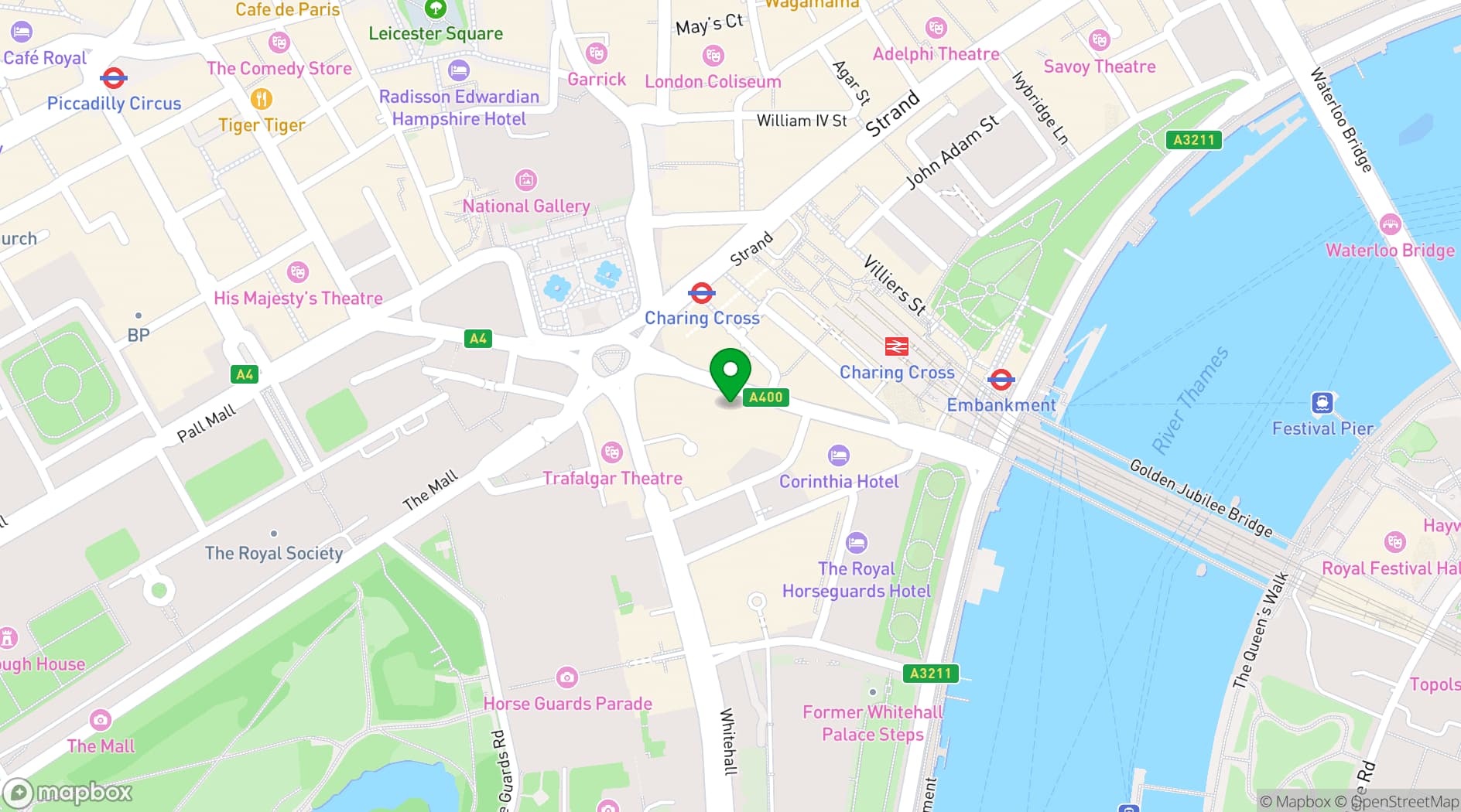 Map showing The Grand at Trafalgar Square