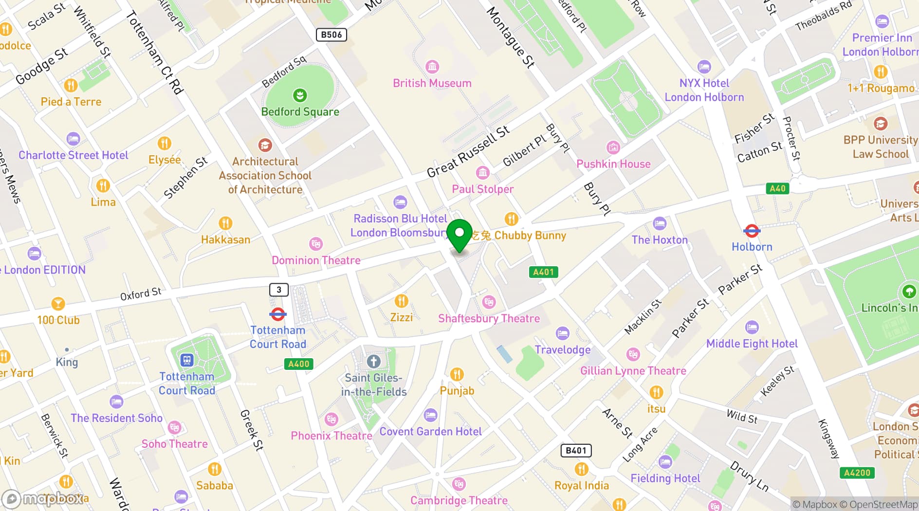 Map showing The Umbrella Rooms