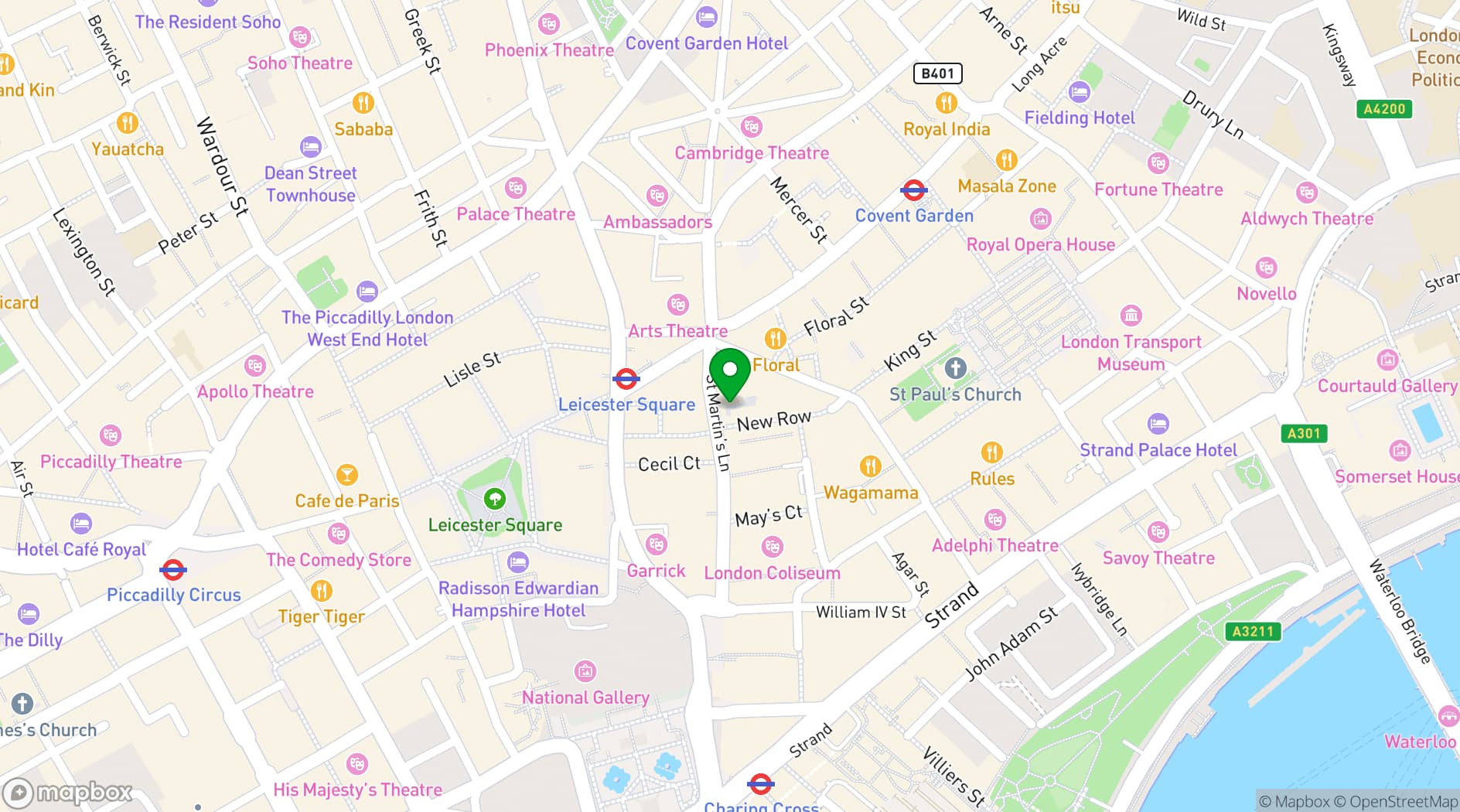 Map showing Spaces Covent Garden