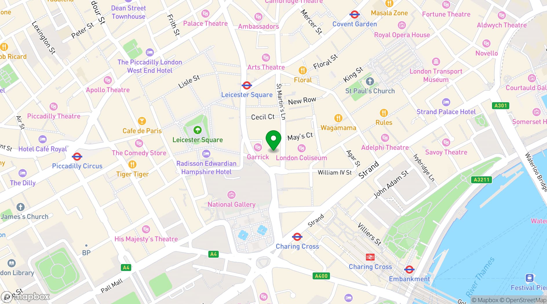 Map showing LIBRARY 