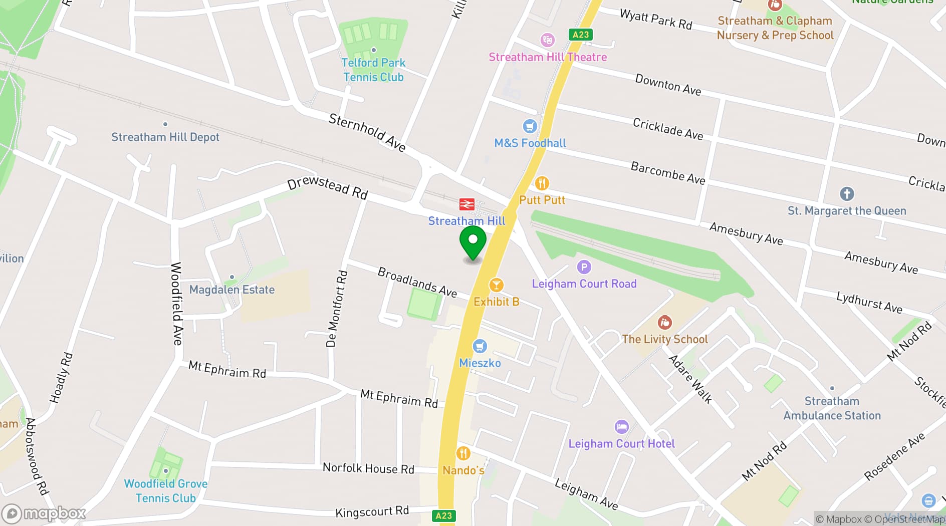 Map showing Hybrid Bar Restaurant