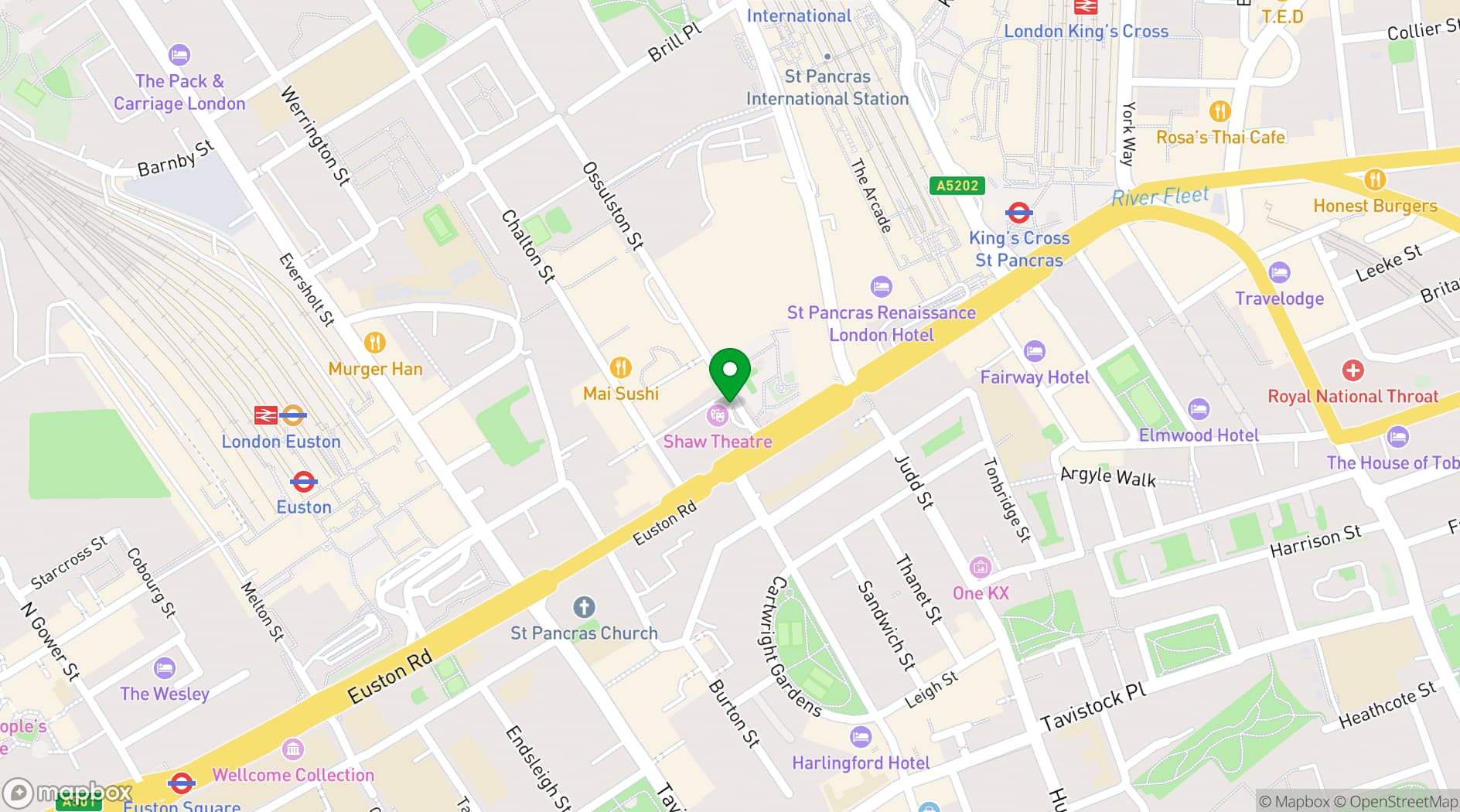 Map showing The Shaw Theatre