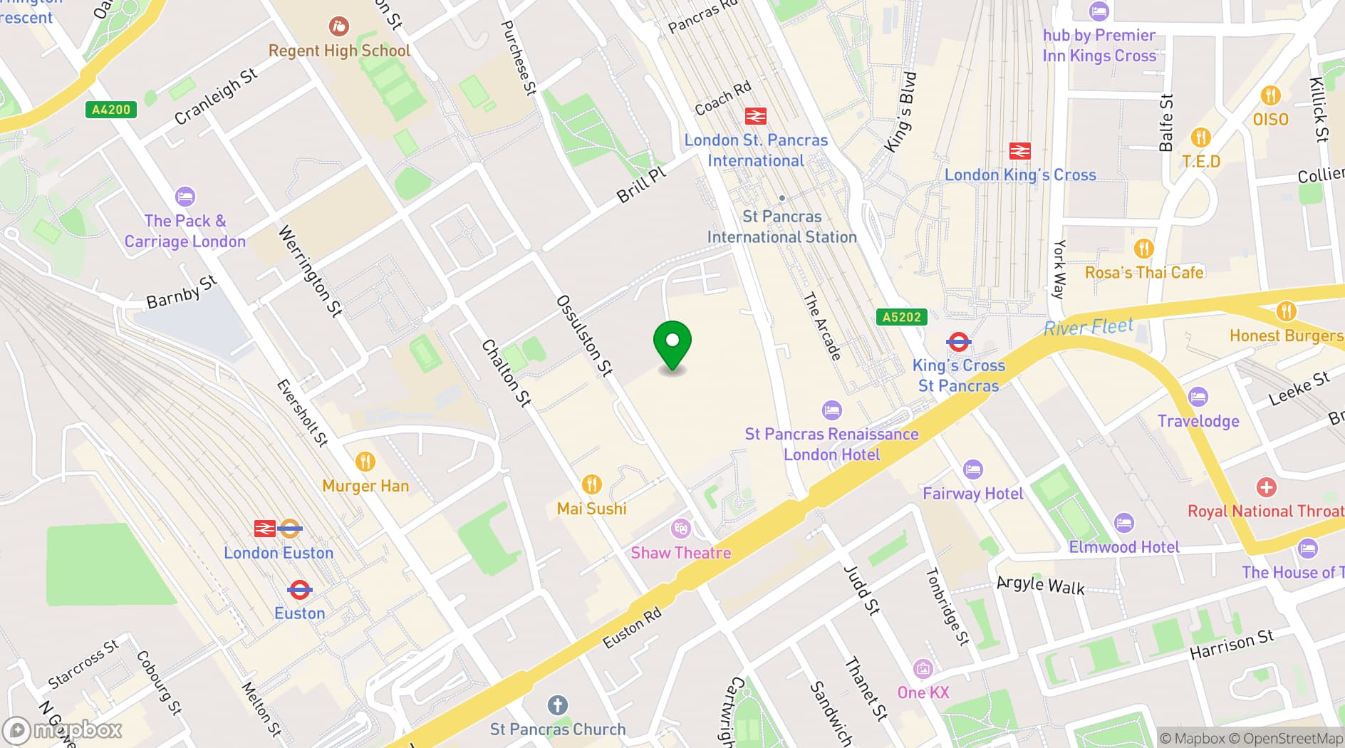Map showing British Library 