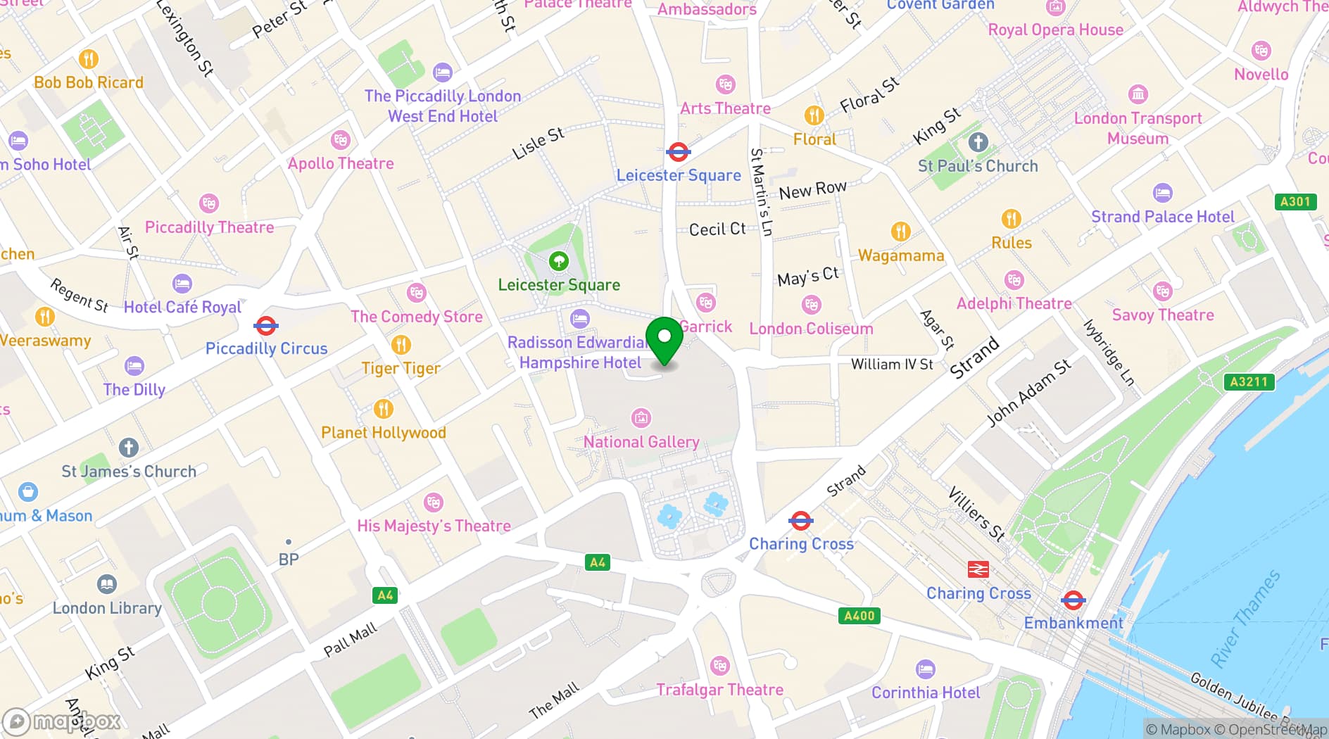Map showing National Portrait Gallery