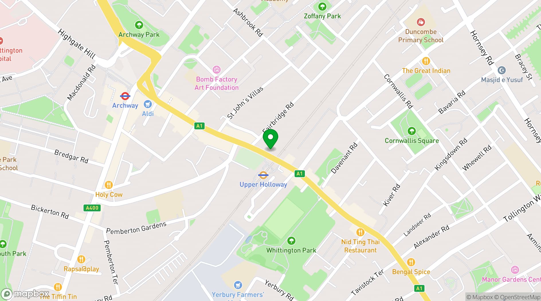 Map showing Riley Studios by Spacemade