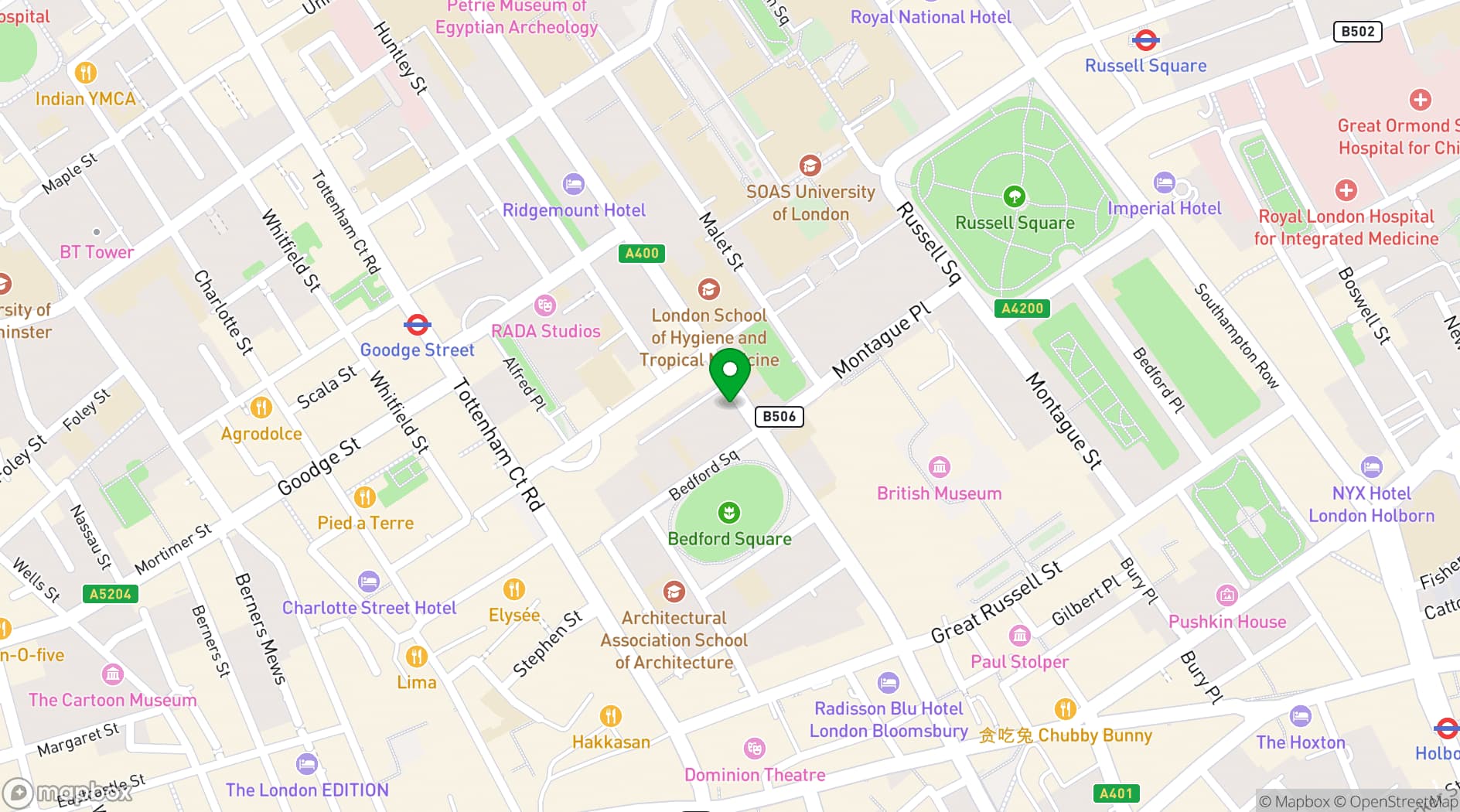 Map showing Fitzrovia House