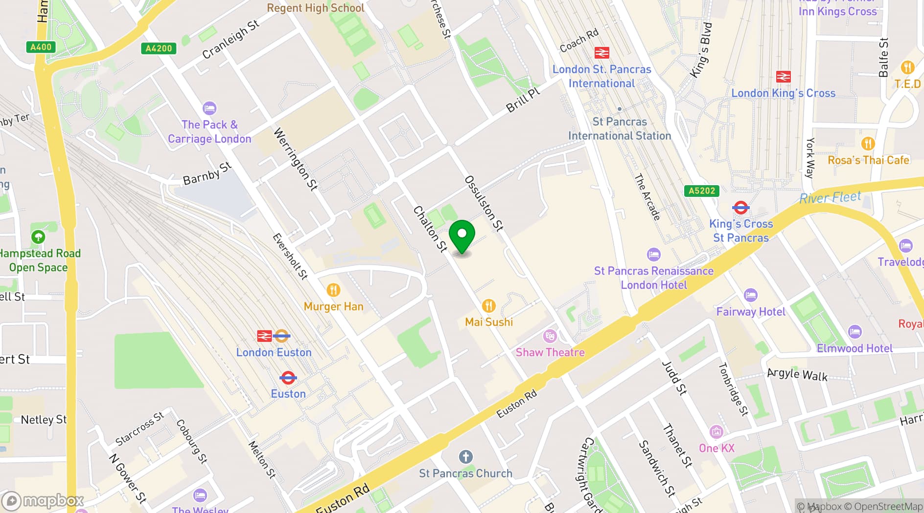 Map showing The Somers Town Coffee House