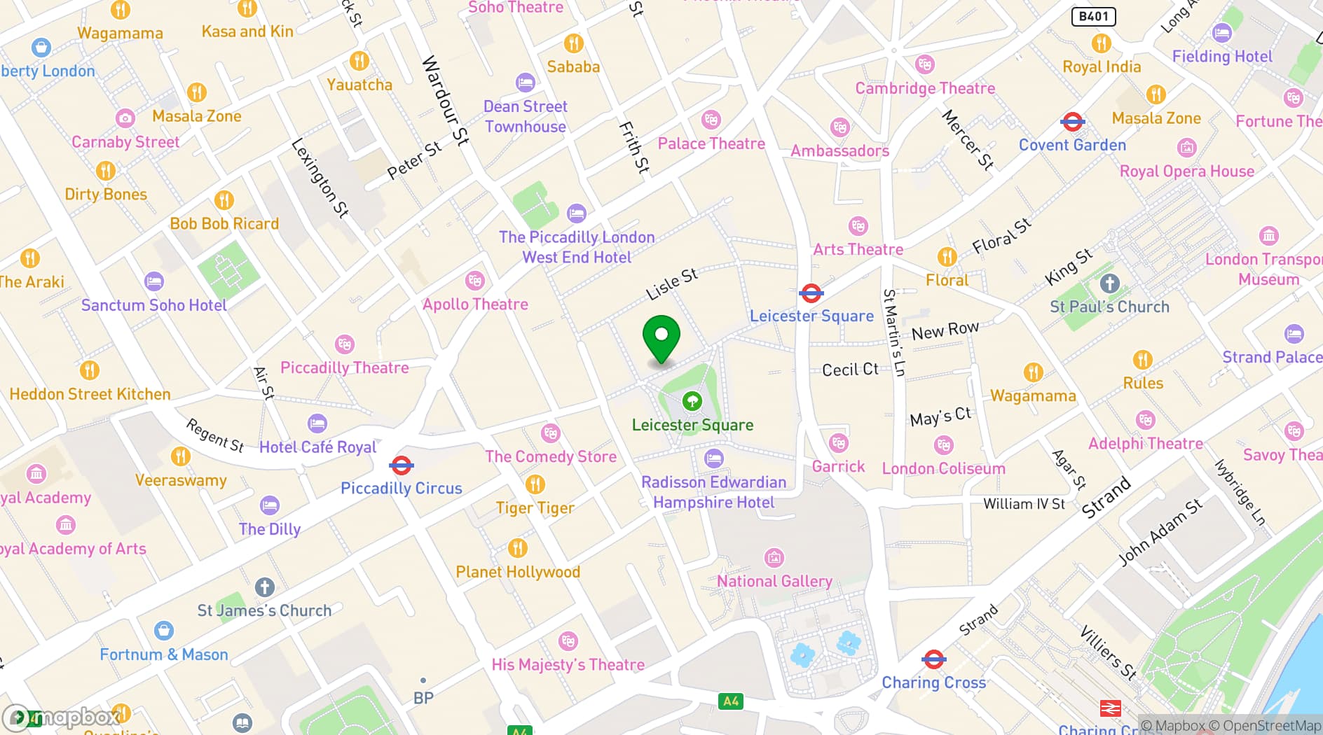 Map showing The Londoner