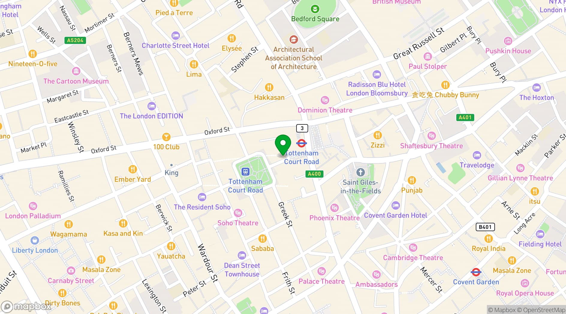 Map showing 21Soho