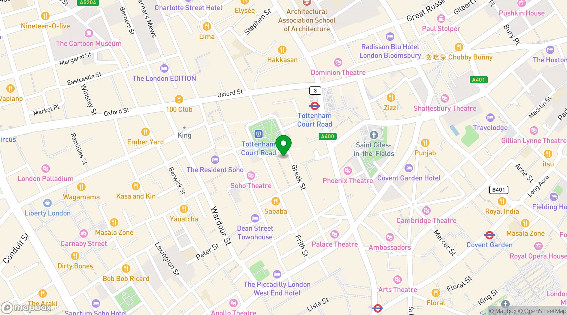 Map showing Meet in Place