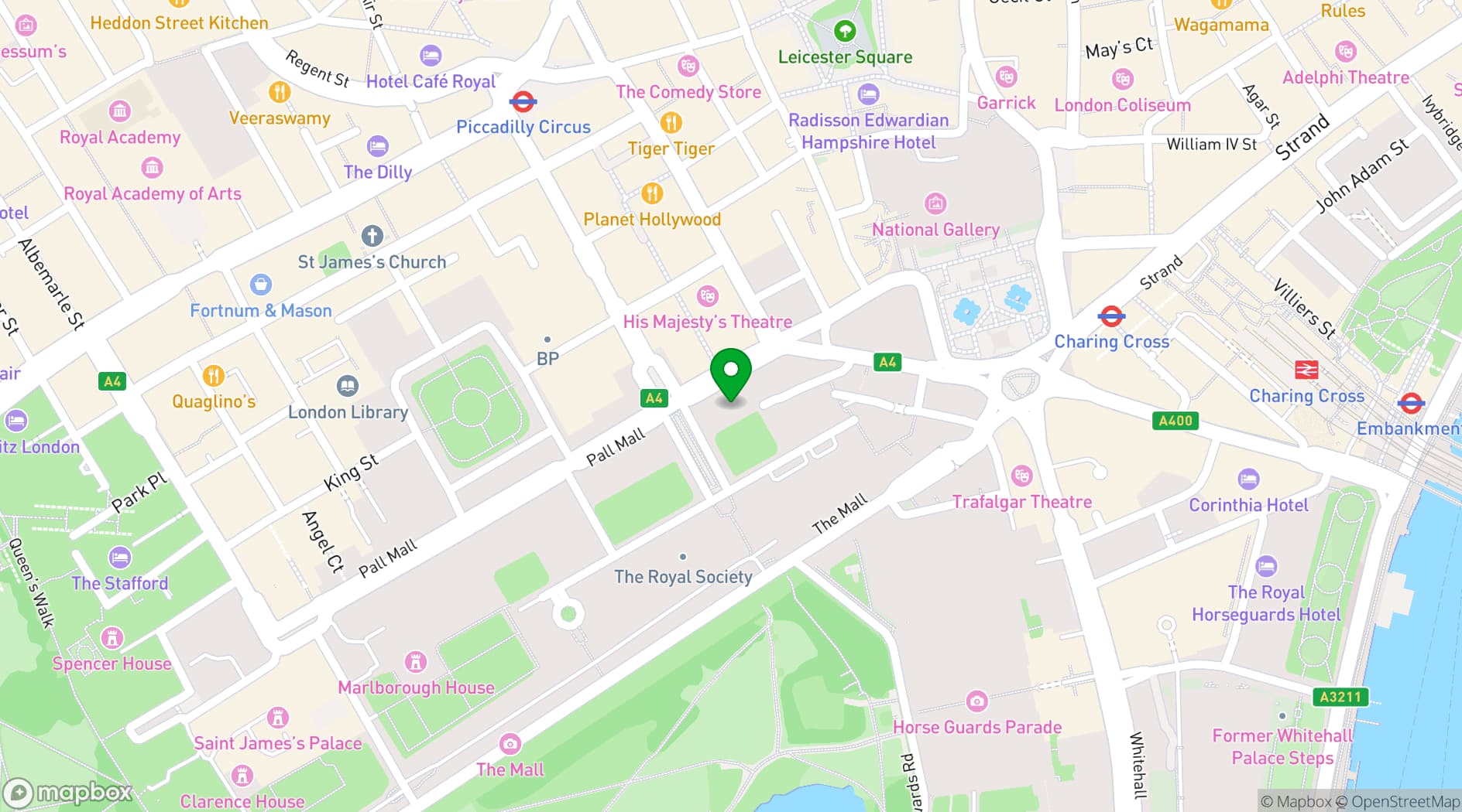 Map showing 116 Pall Mall