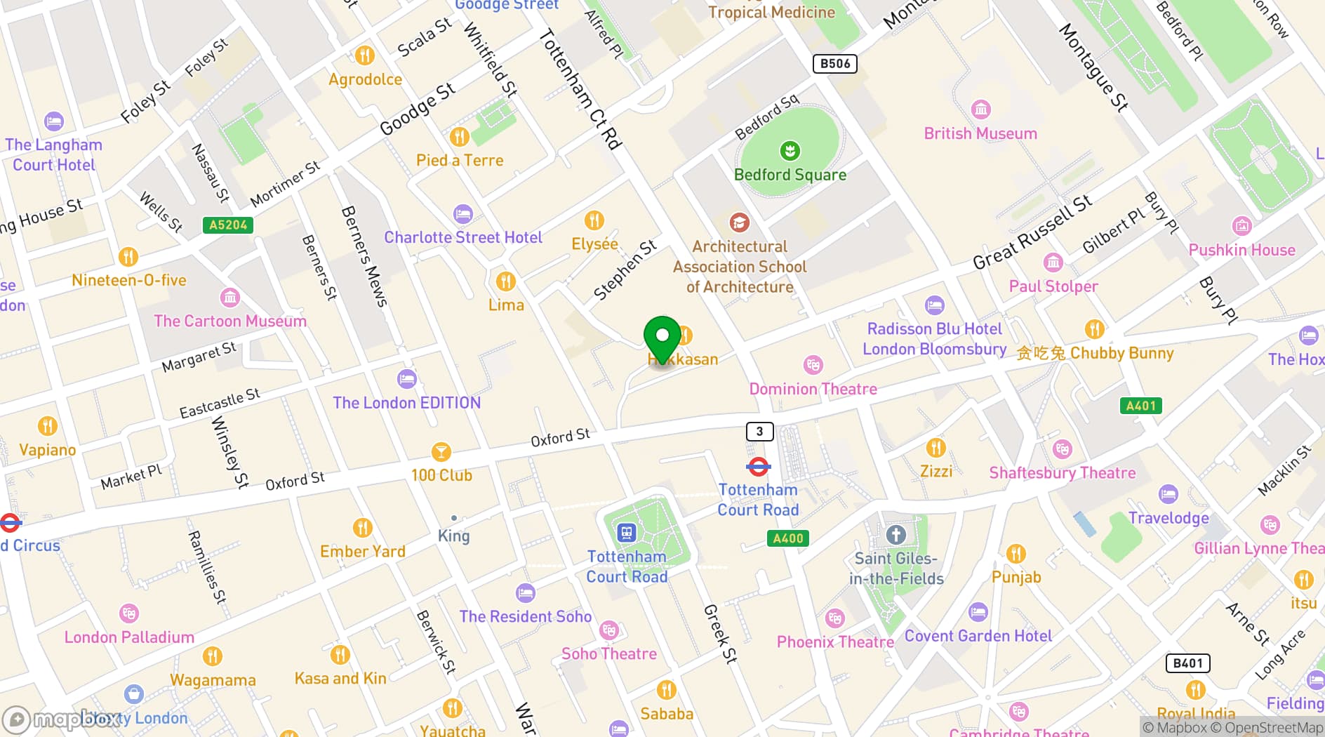 Map showing Hanway London