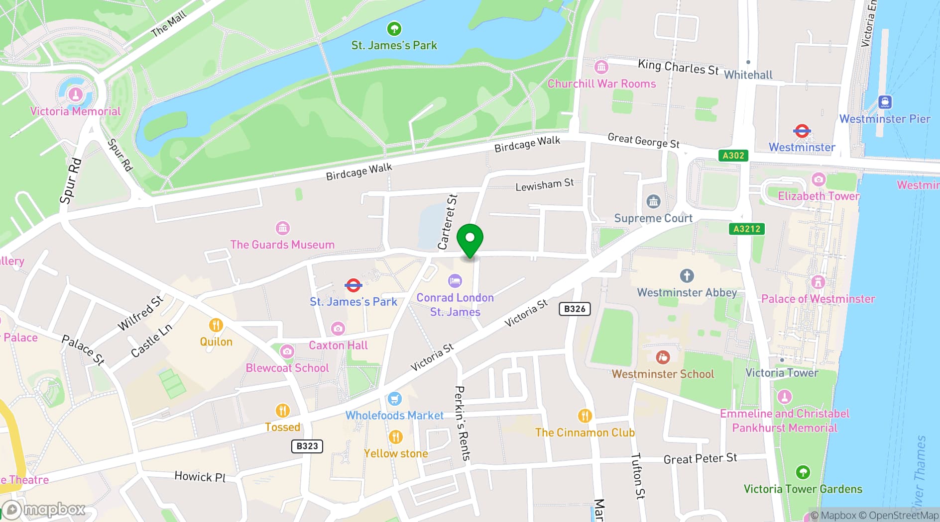 Map showing Blue Boar Pub