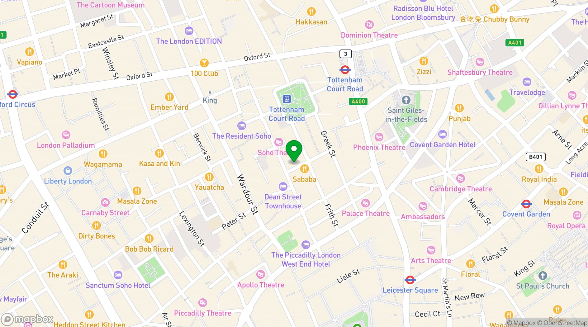 Map showing 15 Bateman Street
