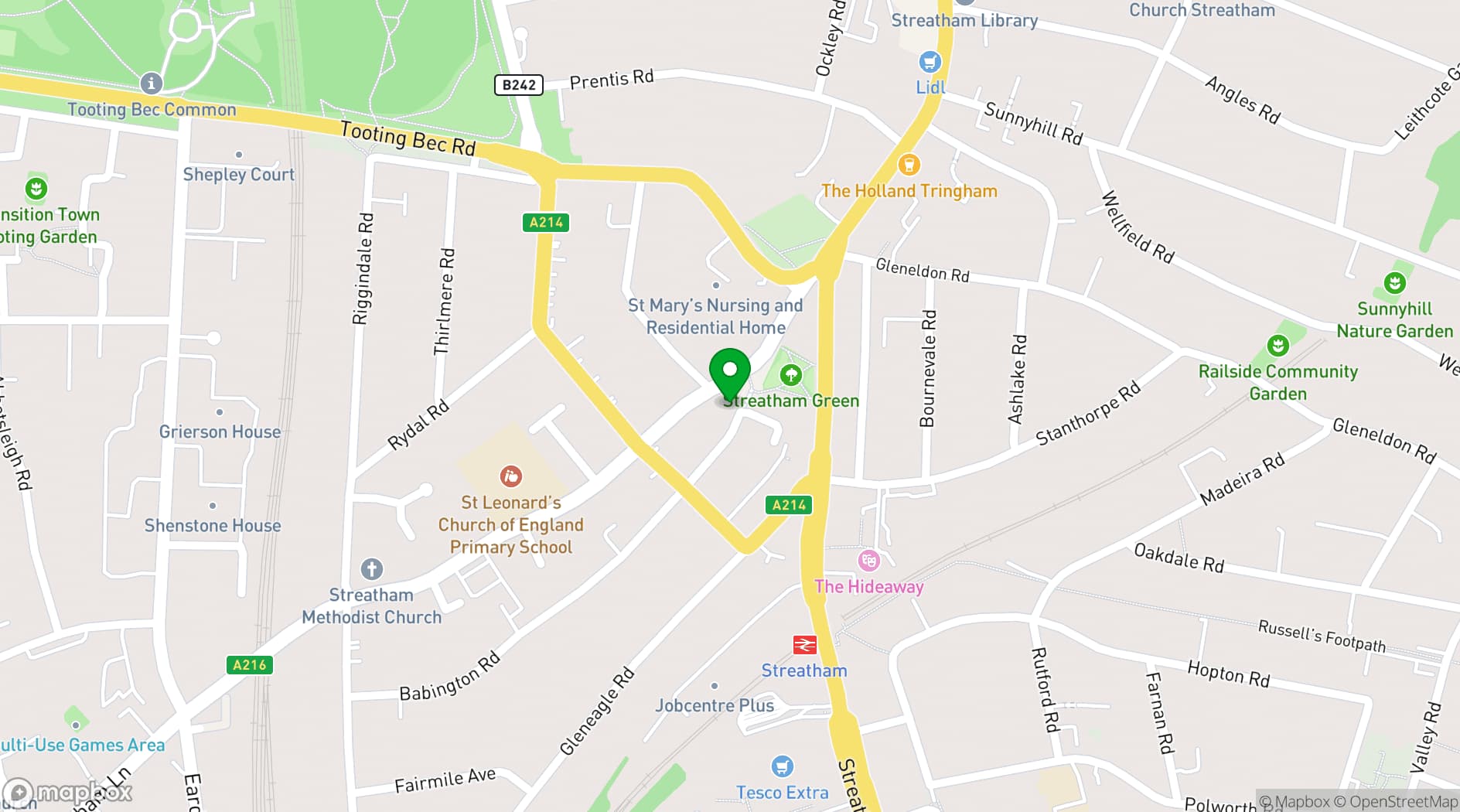 Map showing The Manor Arms