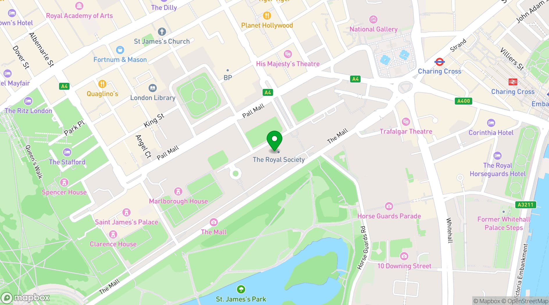 Map showing The Royal Society