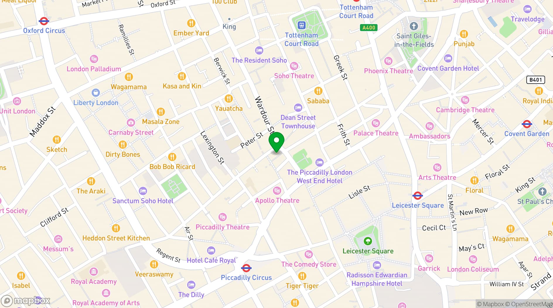 Map showing The Bi-Fold Soho Shop