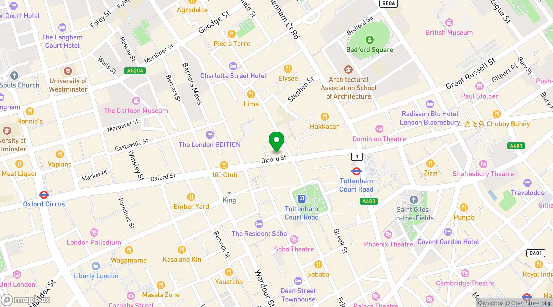 Map showing eOffice - Soho