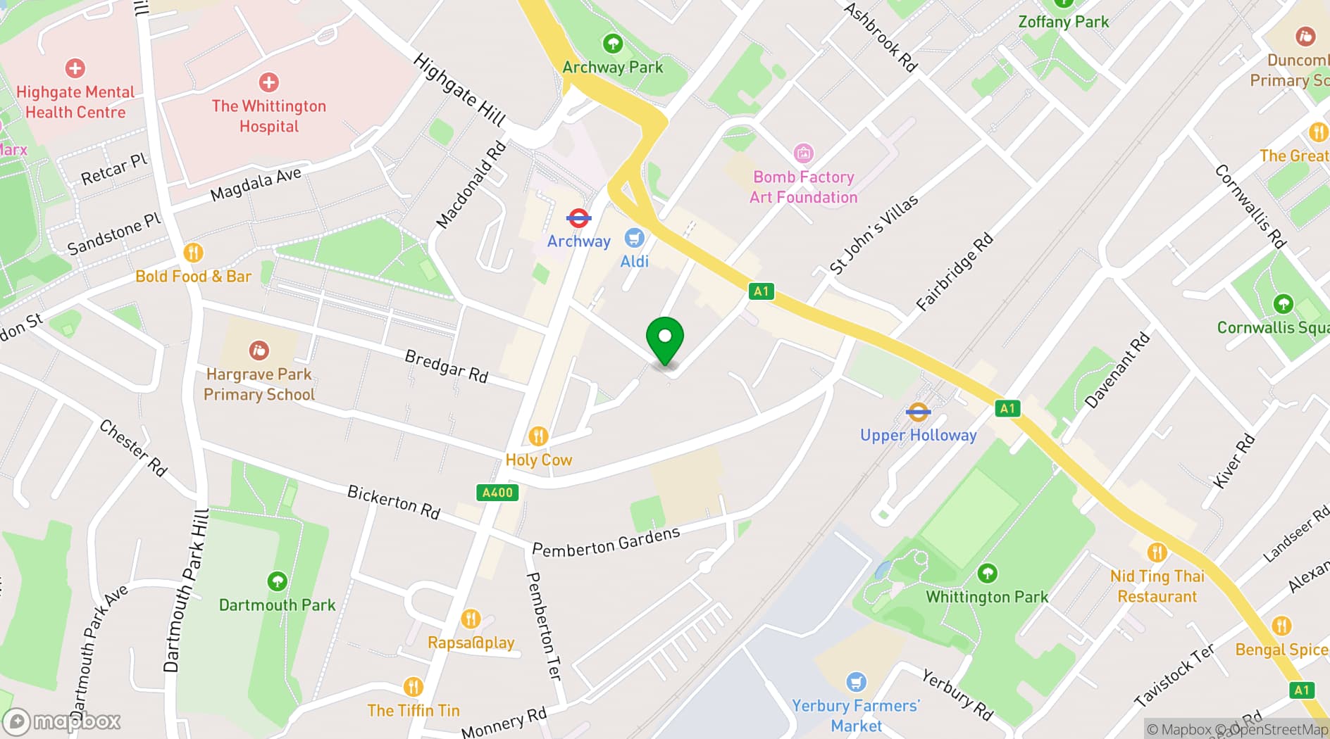 Map showing Hargrave Hall