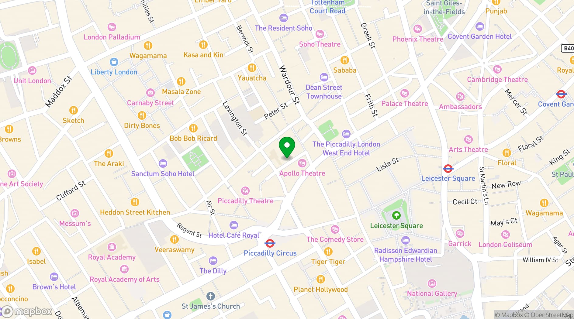 Map showing Bocca di Lupo