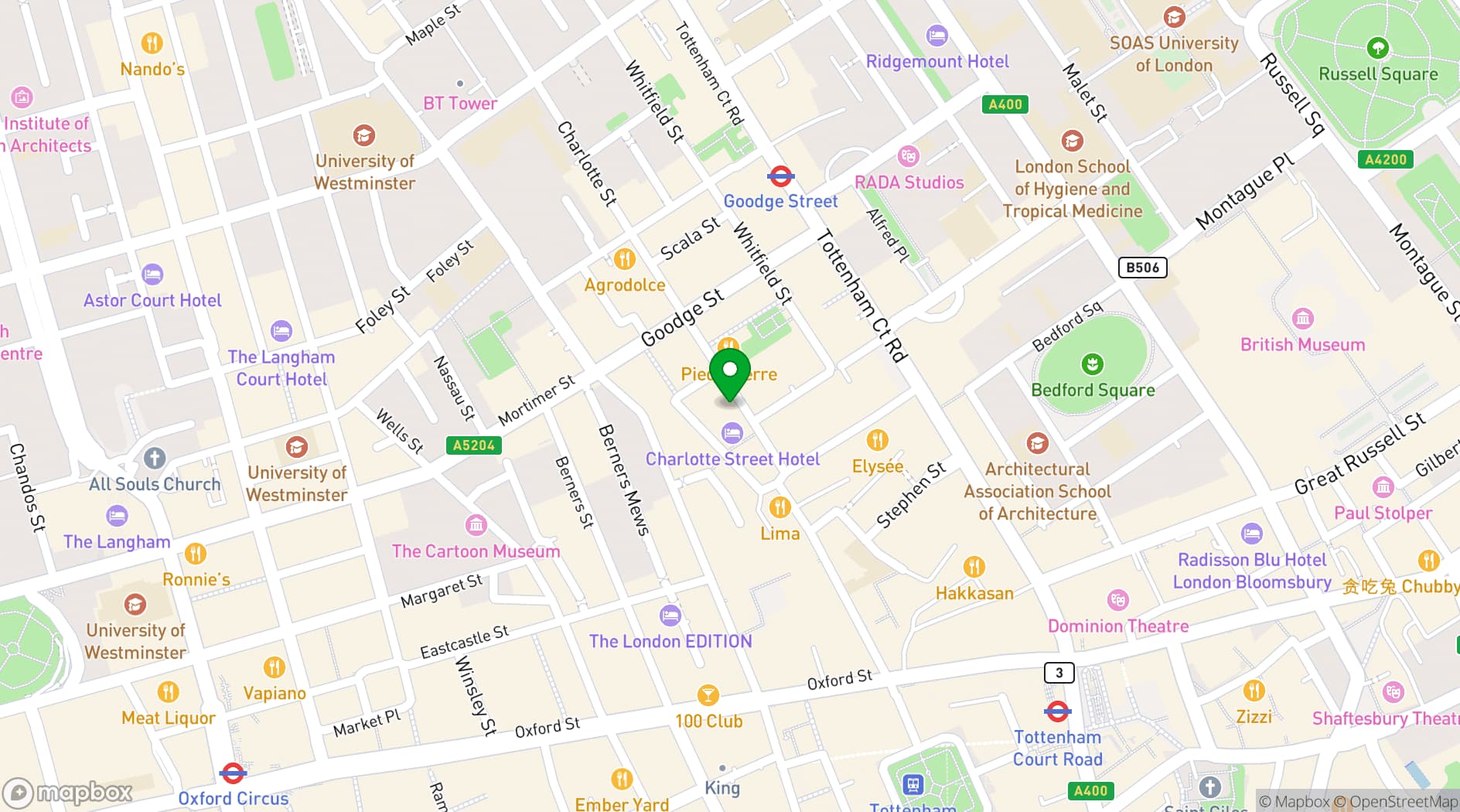 Map showing Carousel London