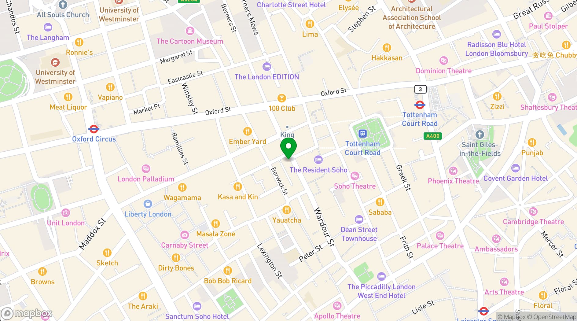 Map showing Starstruck HQ