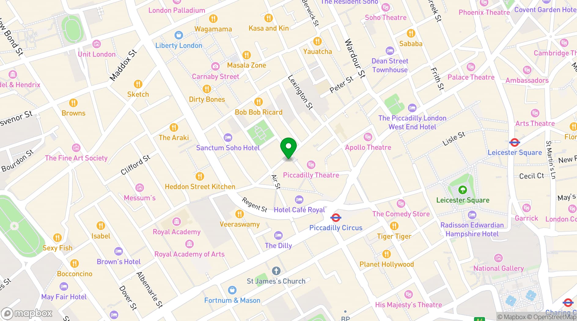 Map showing Clays Soho