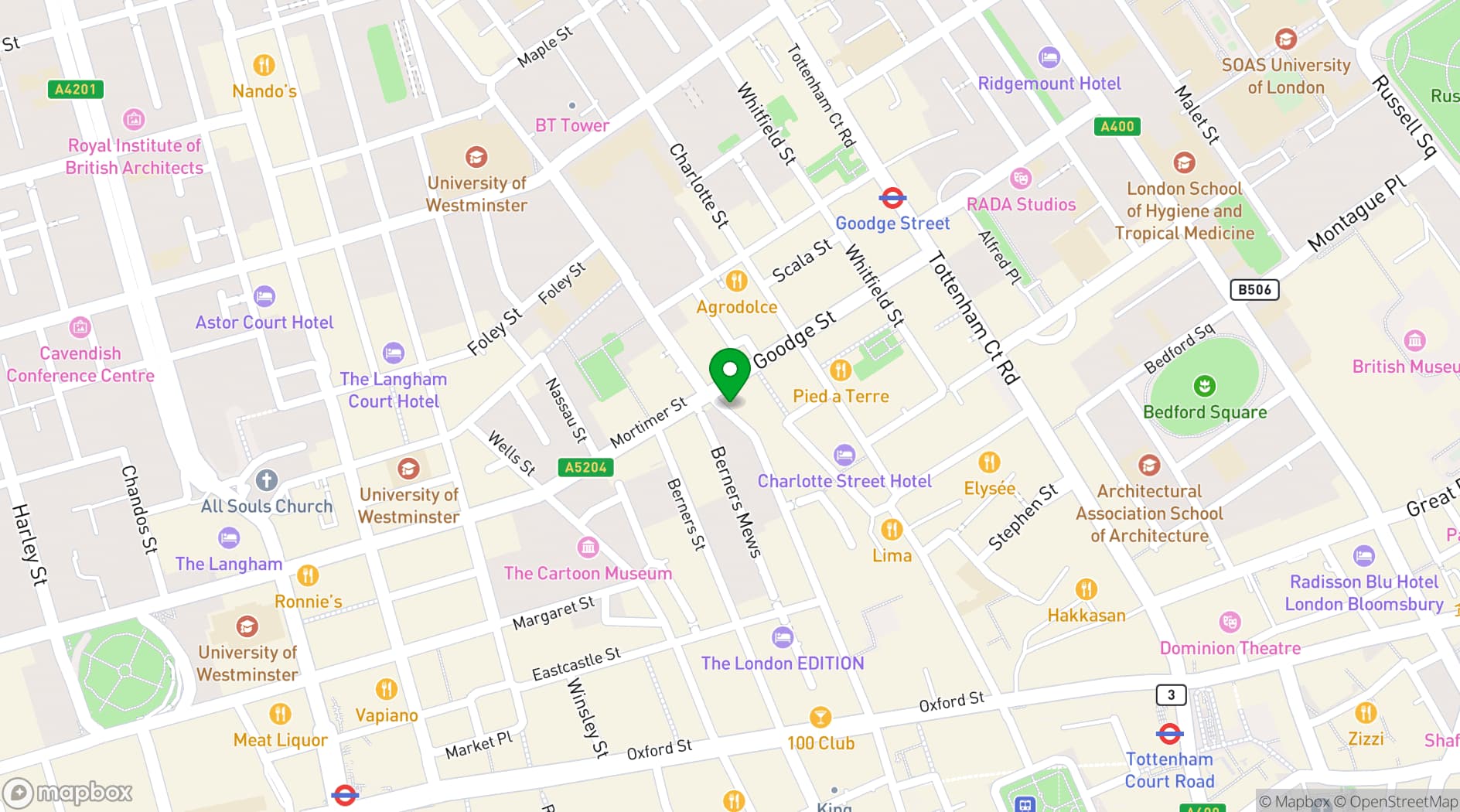 Map showing The Newman hotel