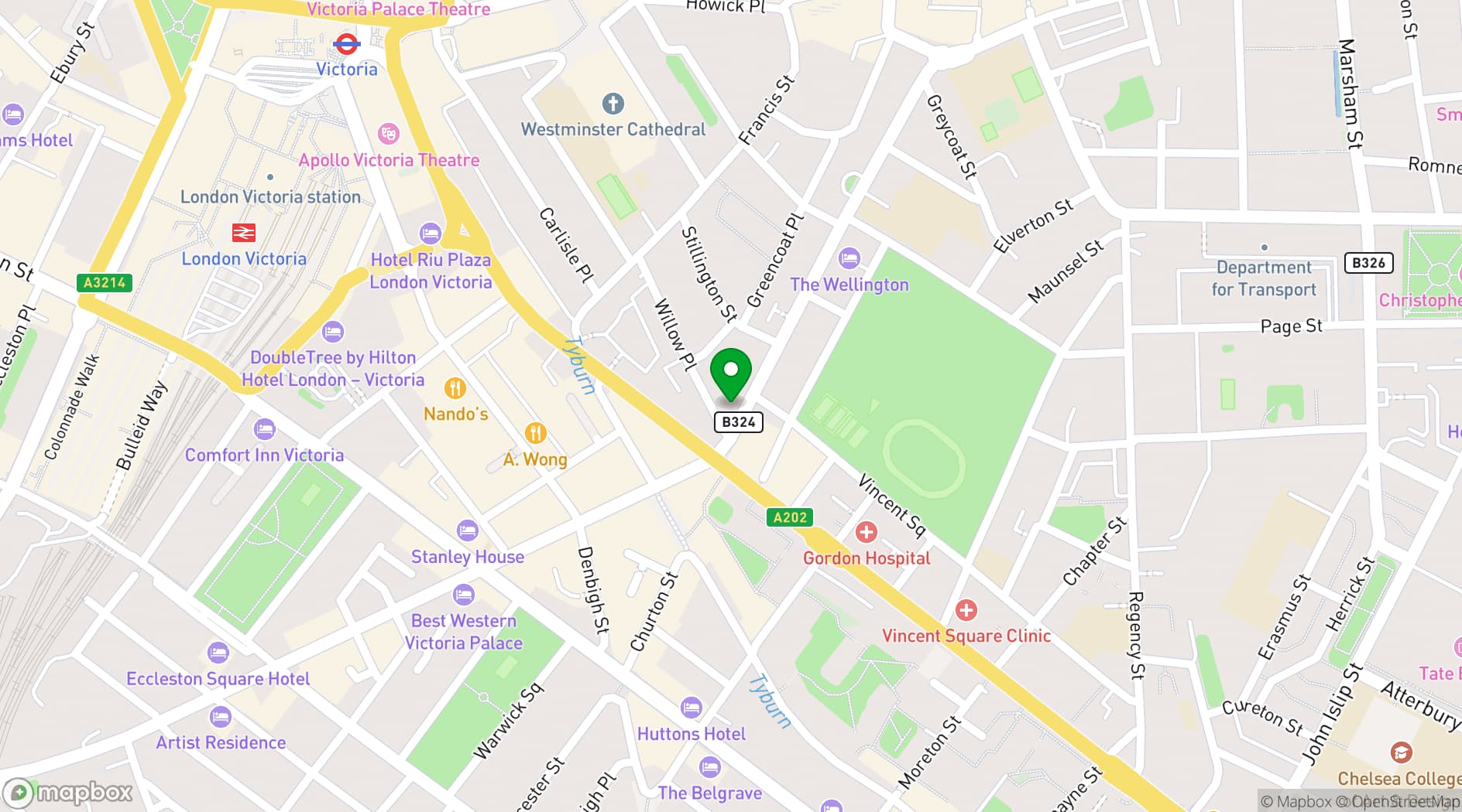 Map showing 110 Rochester Row 