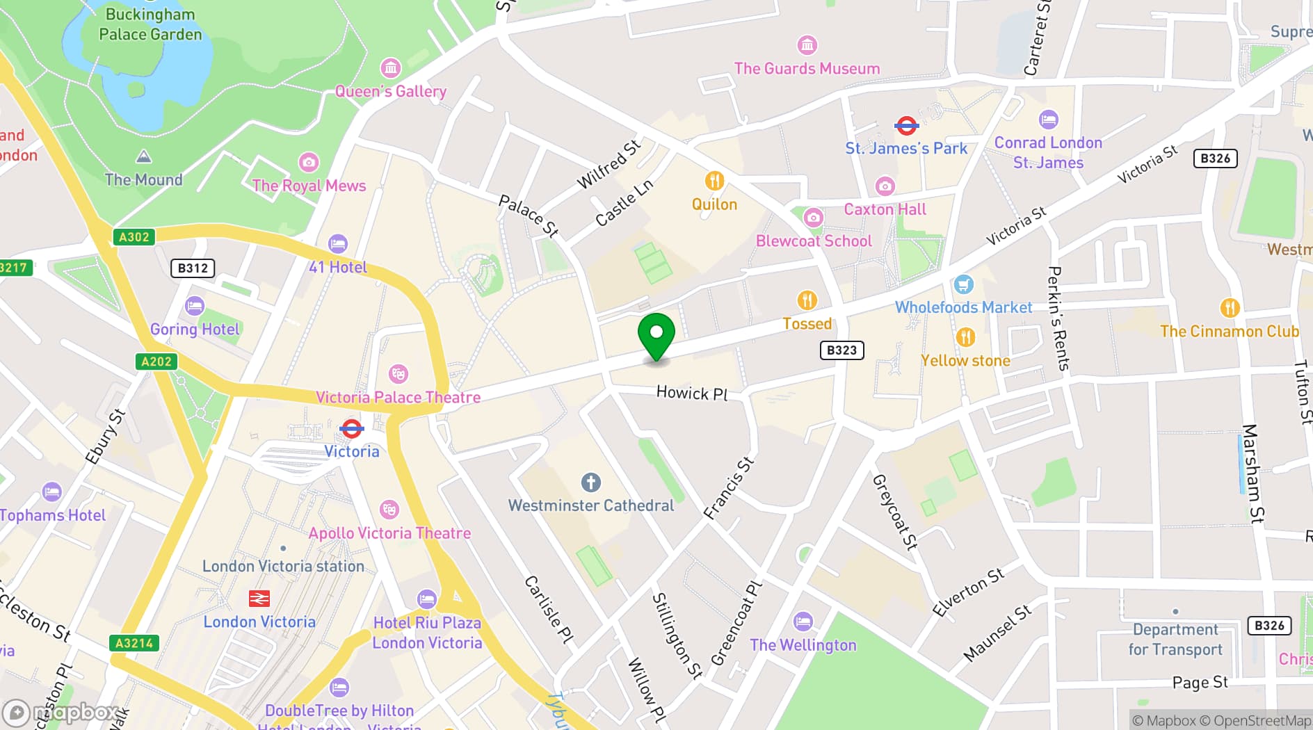 Map showing Townhouse Victoria