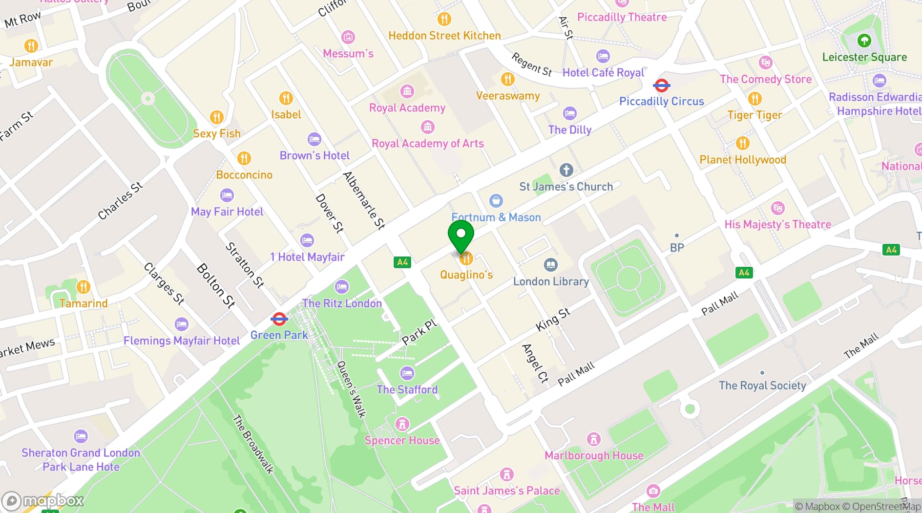 Map showing Quaglino's