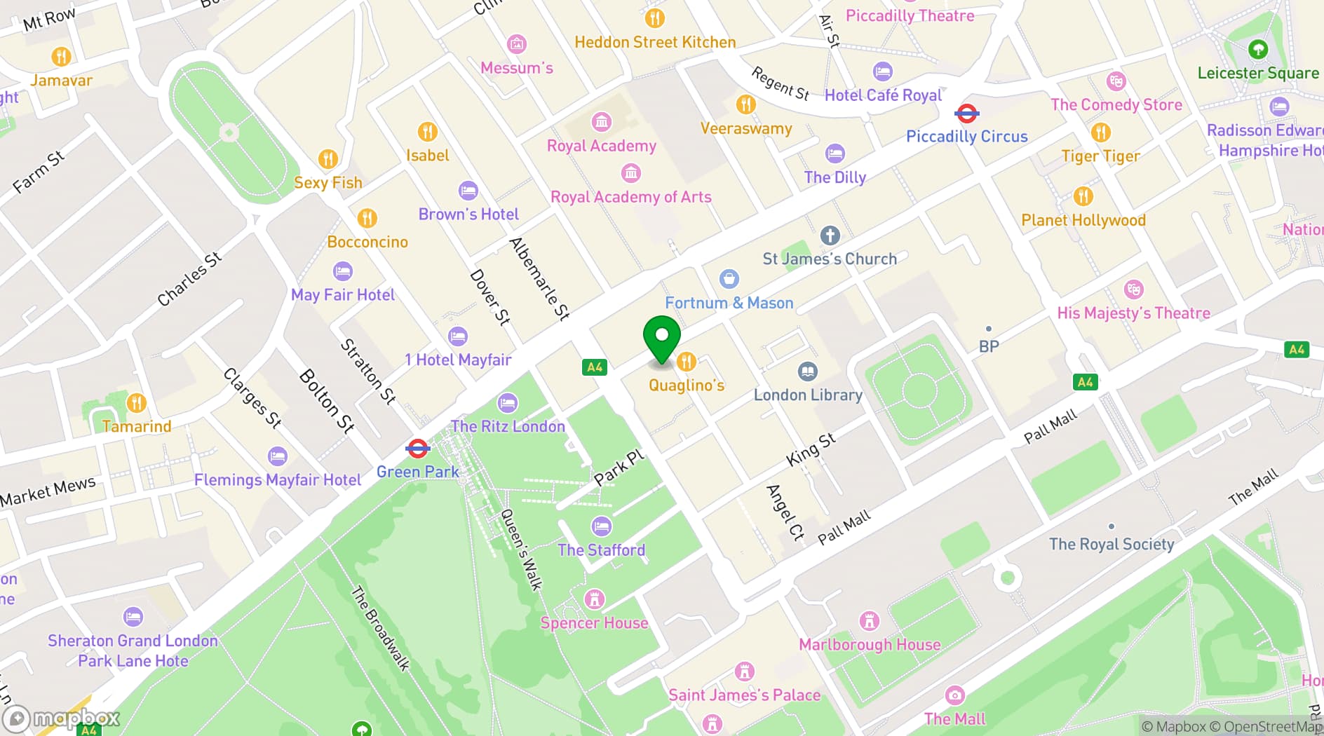 Map showing 22 Bury Street Gallery