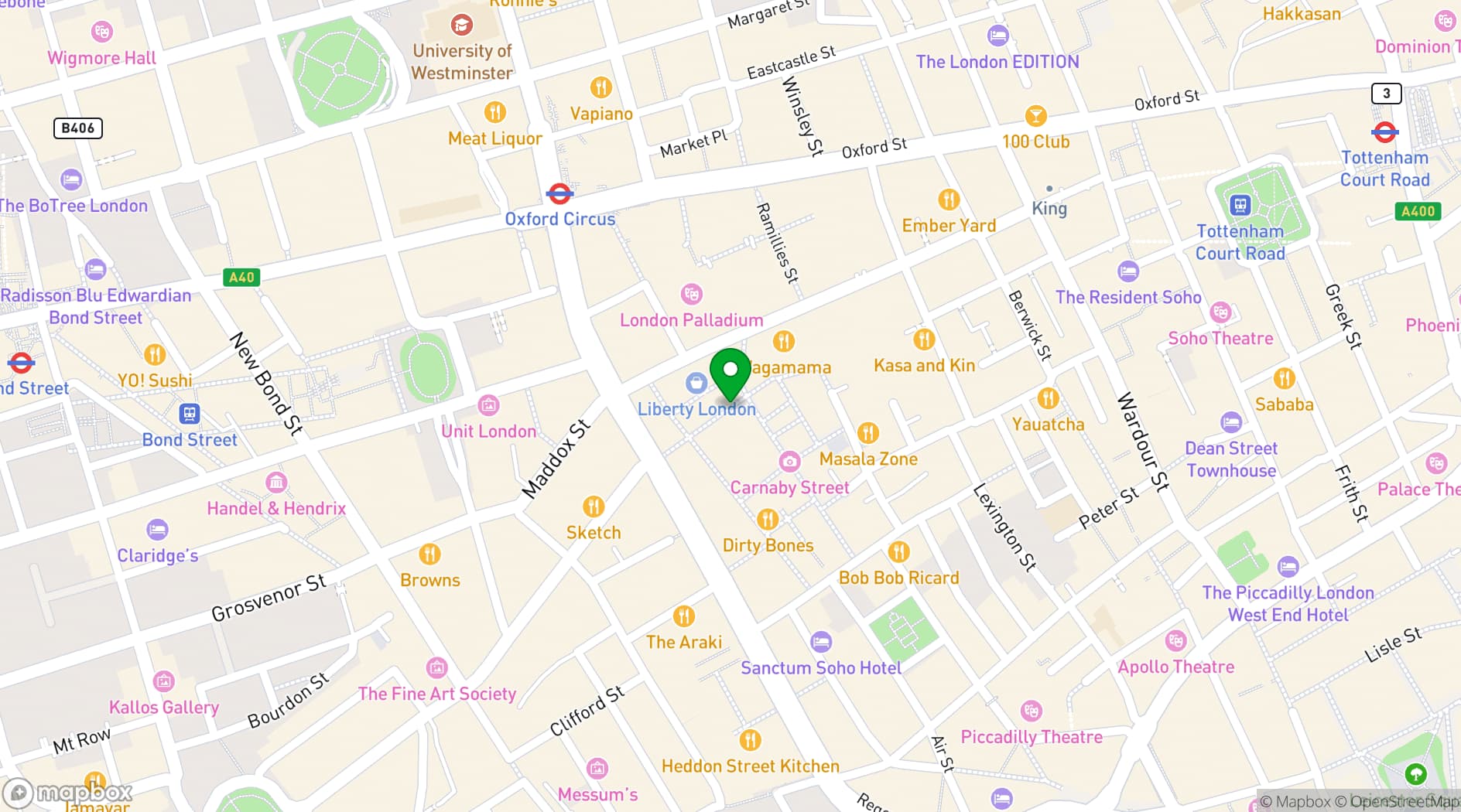 Map showing Foubert's Place