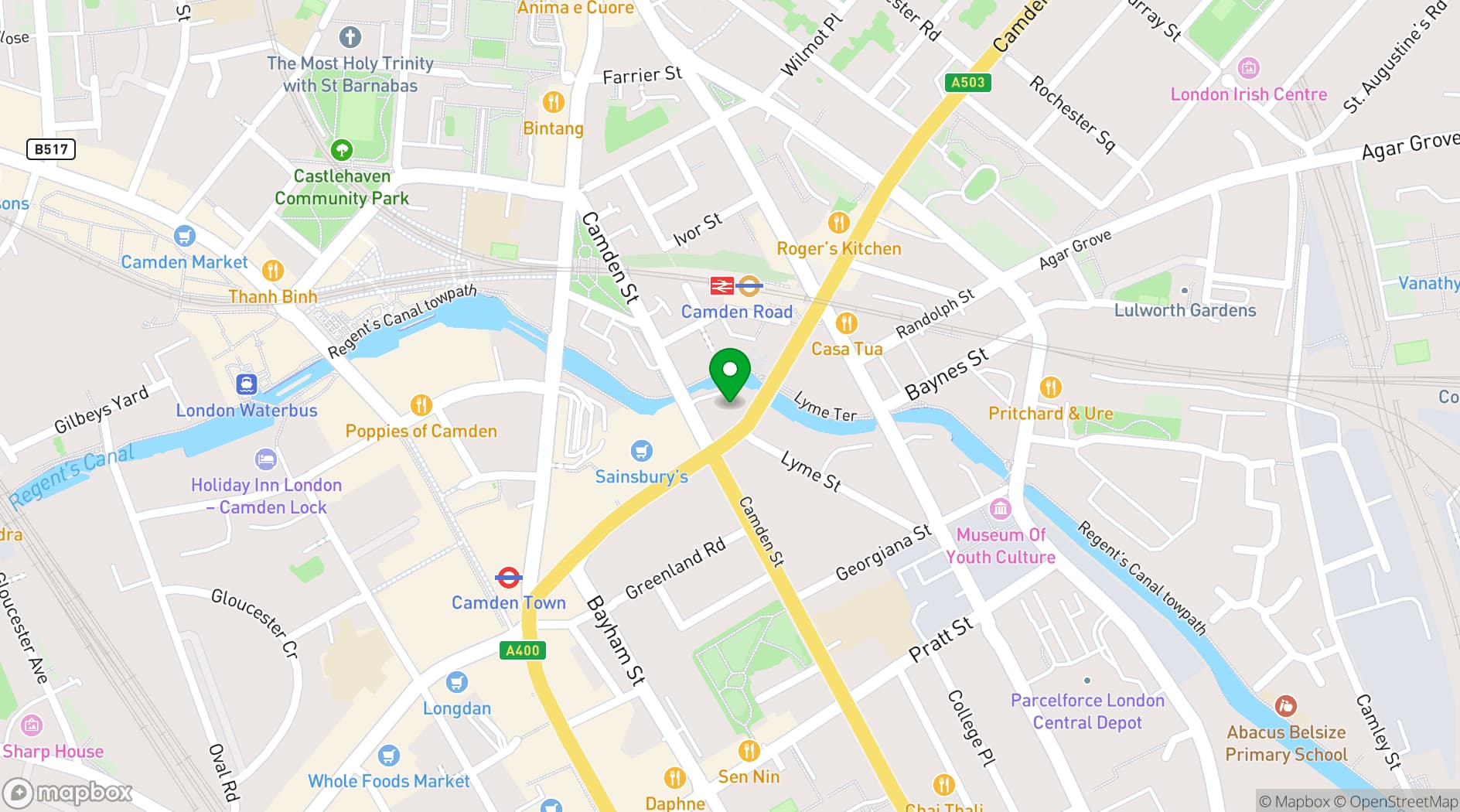 Map showing arebyte Gallery