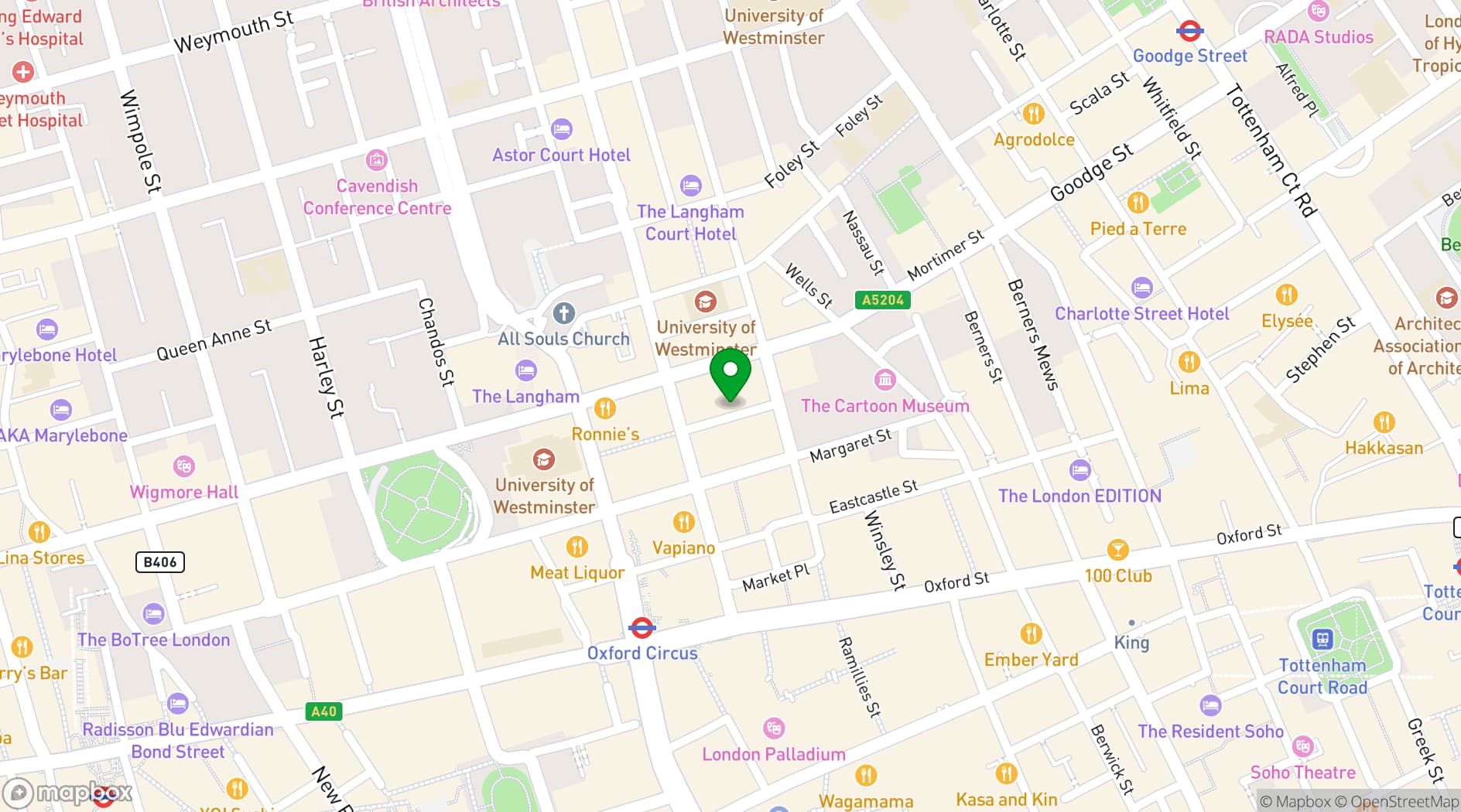 Map showing The Social