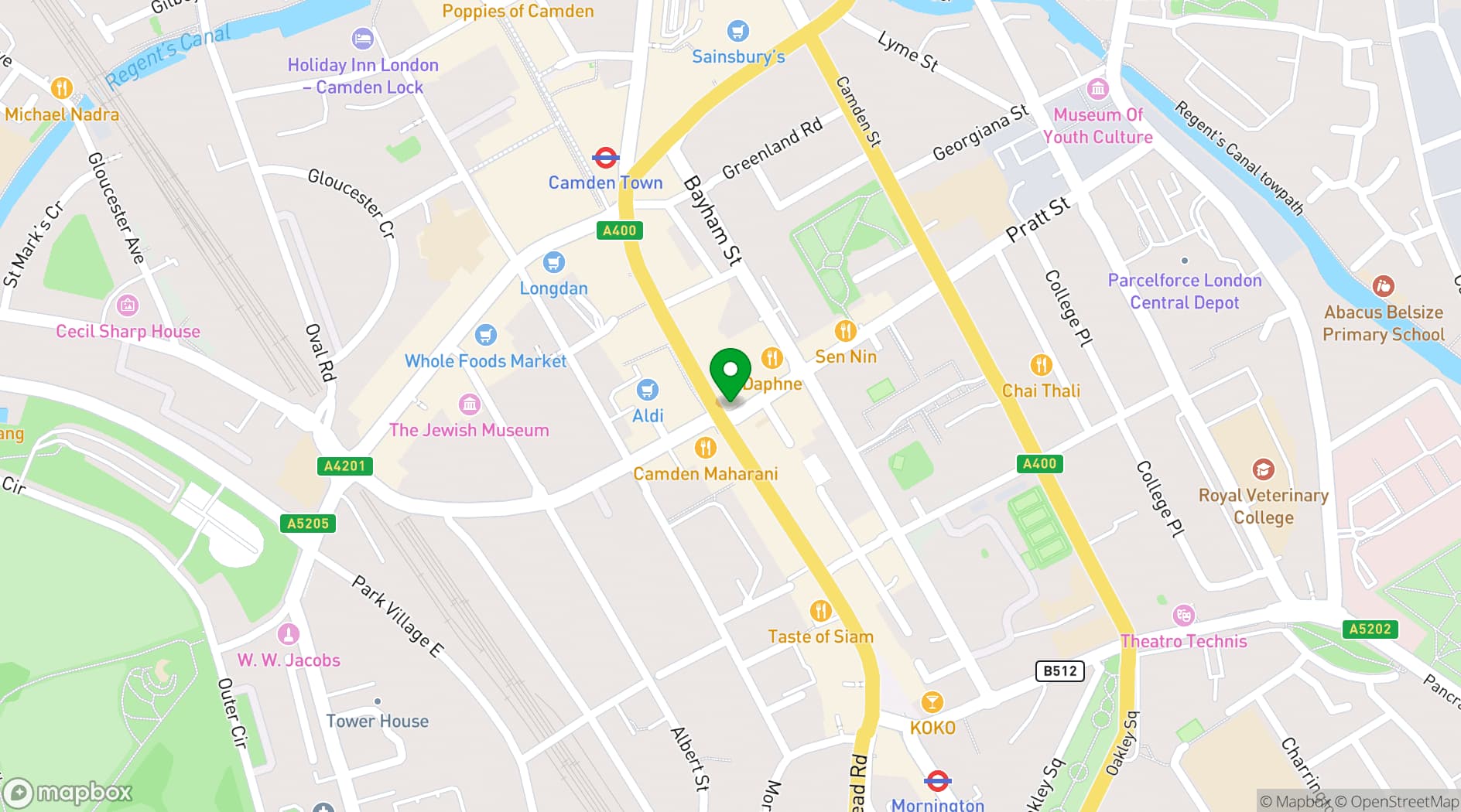 Map showing Camden Head