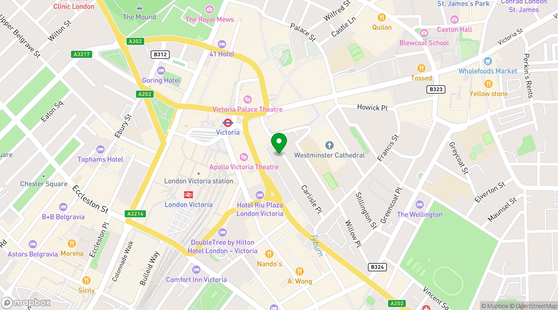 Map showing Cathedral View