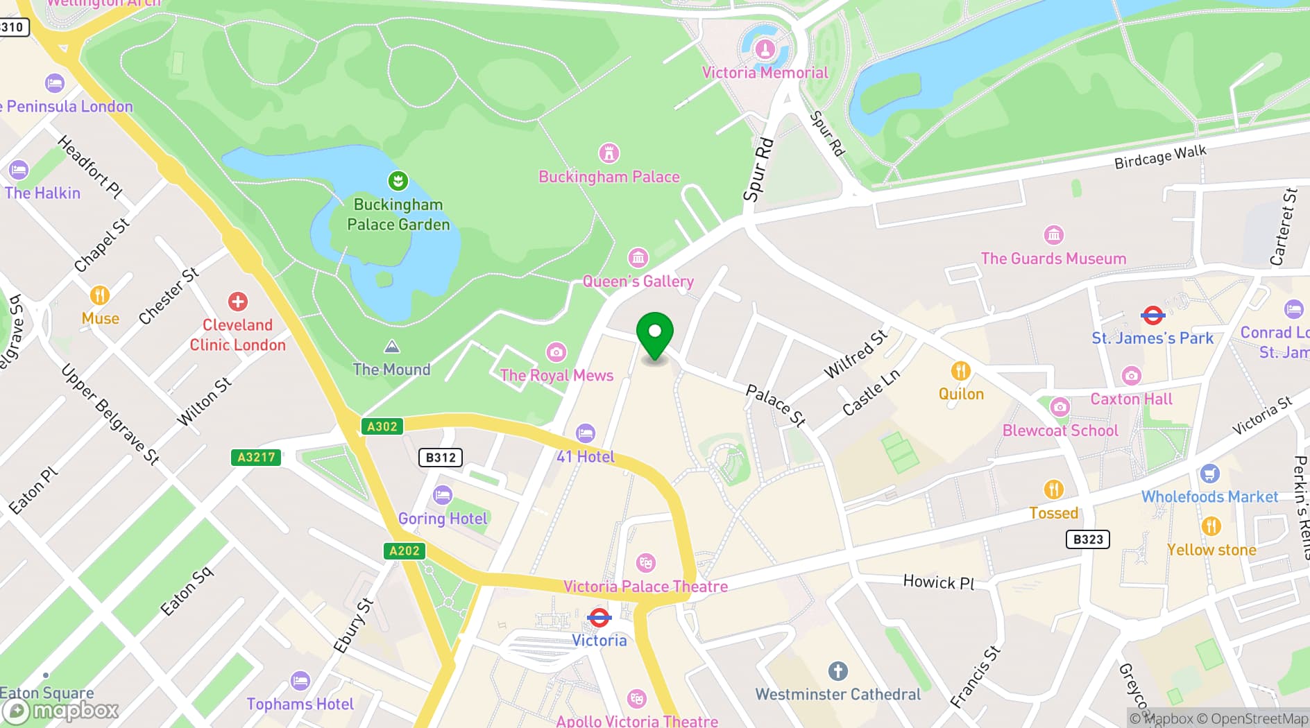 Map showing The Other Palace Theatre