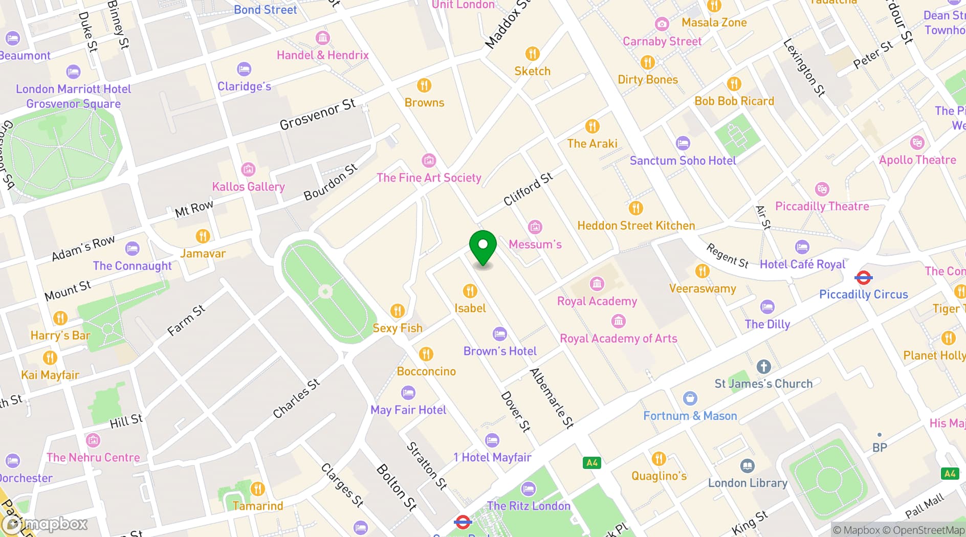 Map showing The Royal Institution