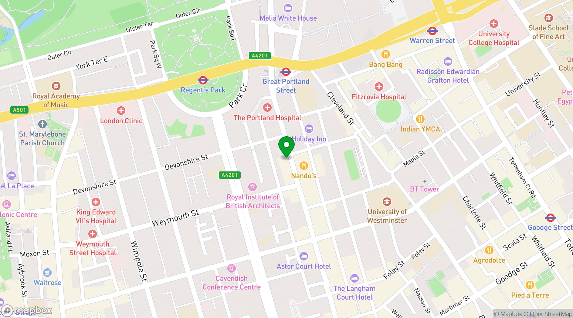Map showing Kibele Restaurant & Bar