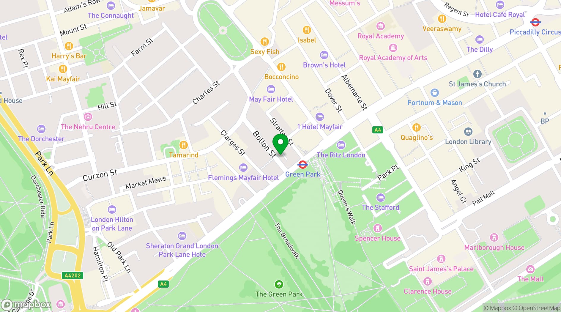 Map showing Red Wolf Mayfair